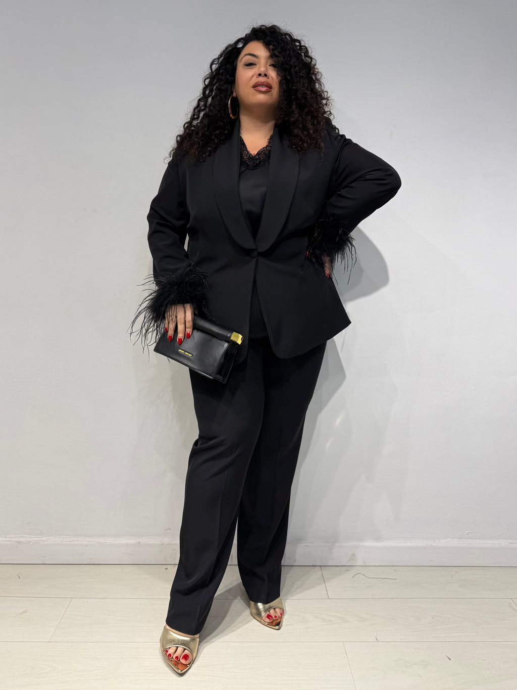 Tailleur Plumes Nero