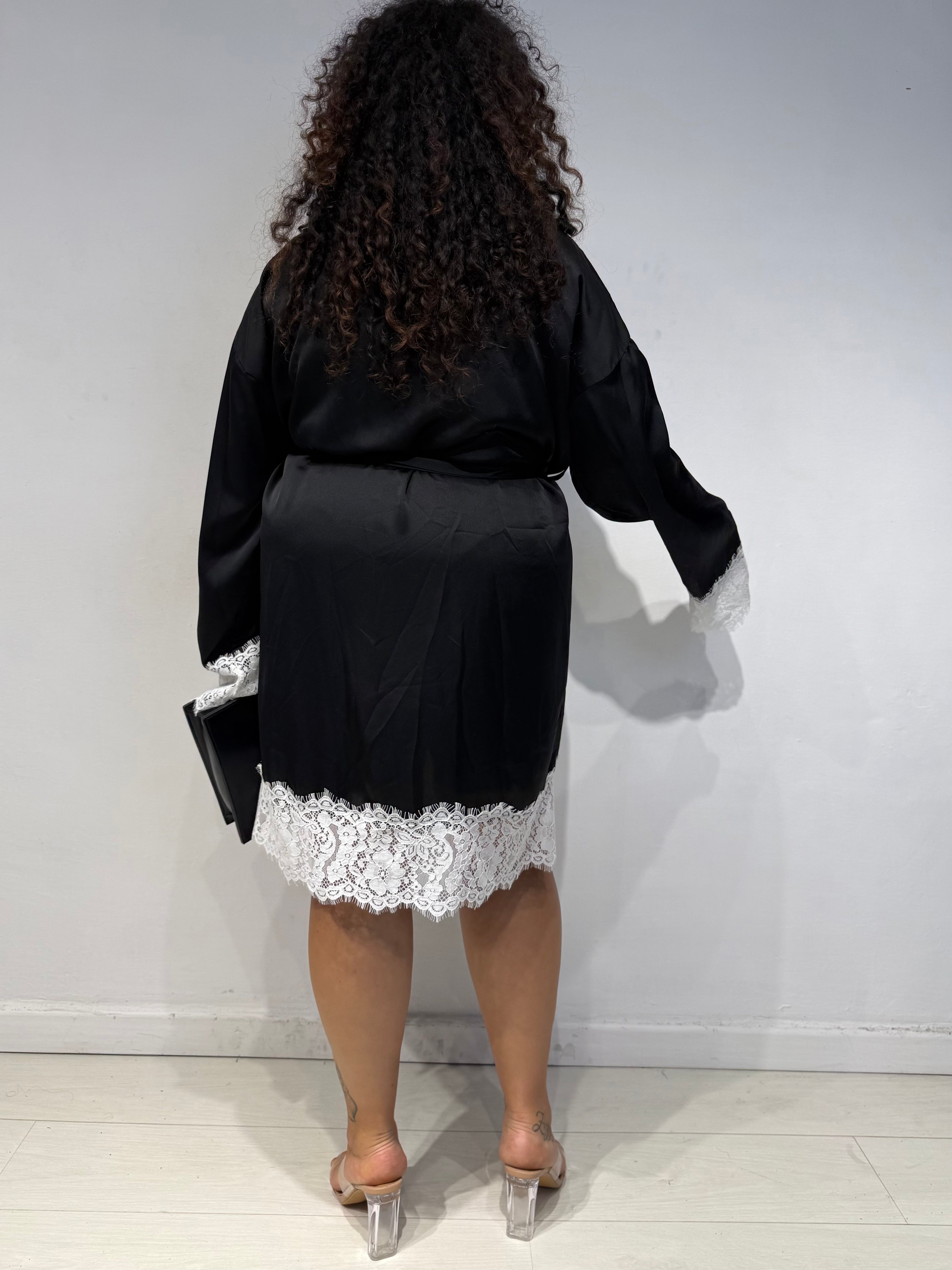 Kimono Macramè Nero