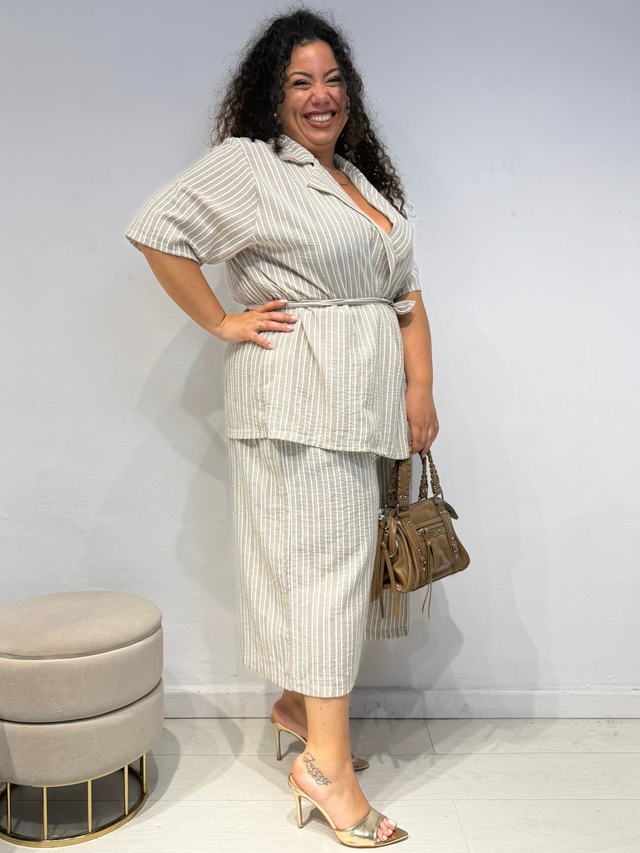 Coordinato Mille Righe Beige
