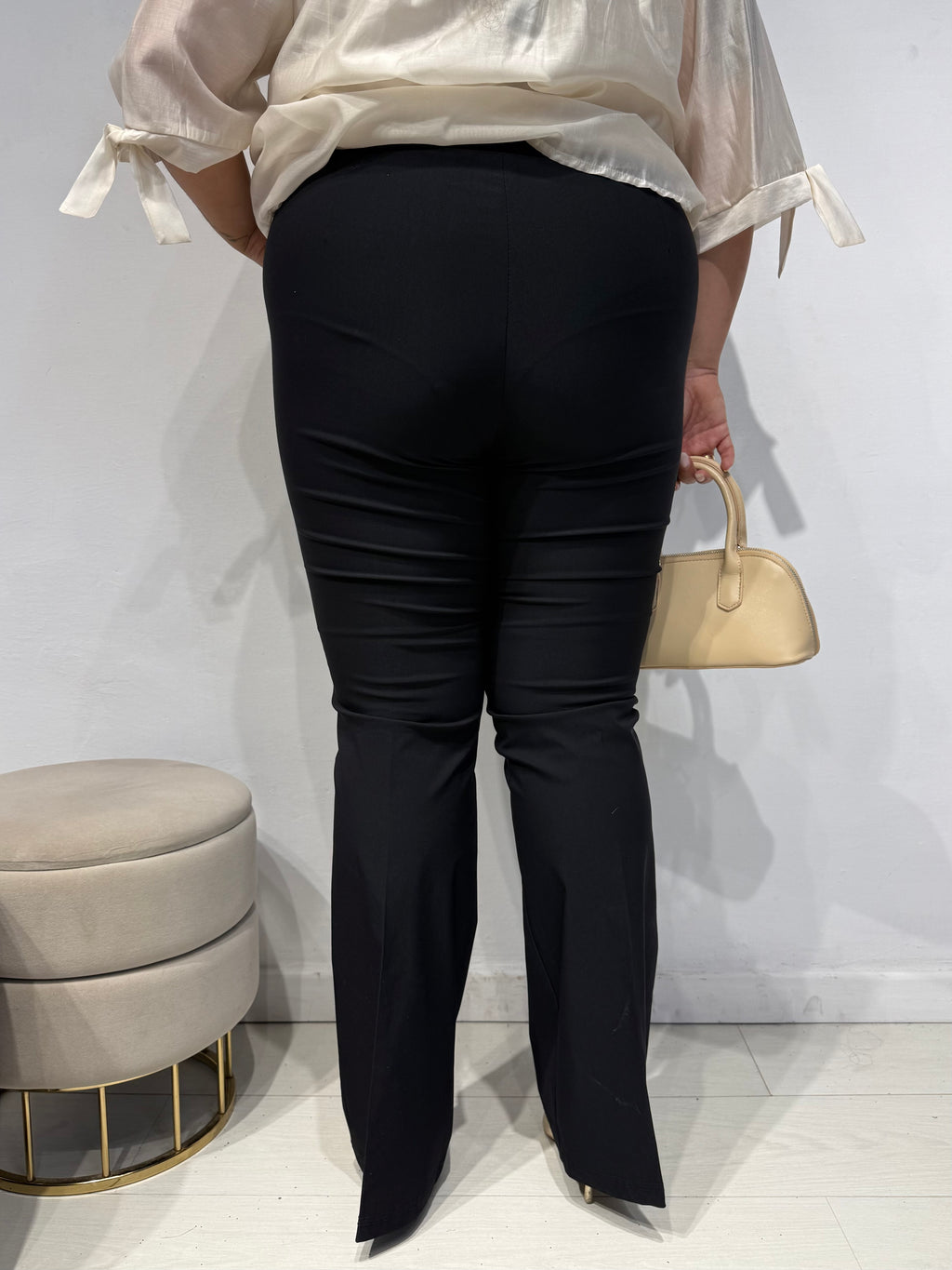 Pantaloni Zampa Cotone Nero