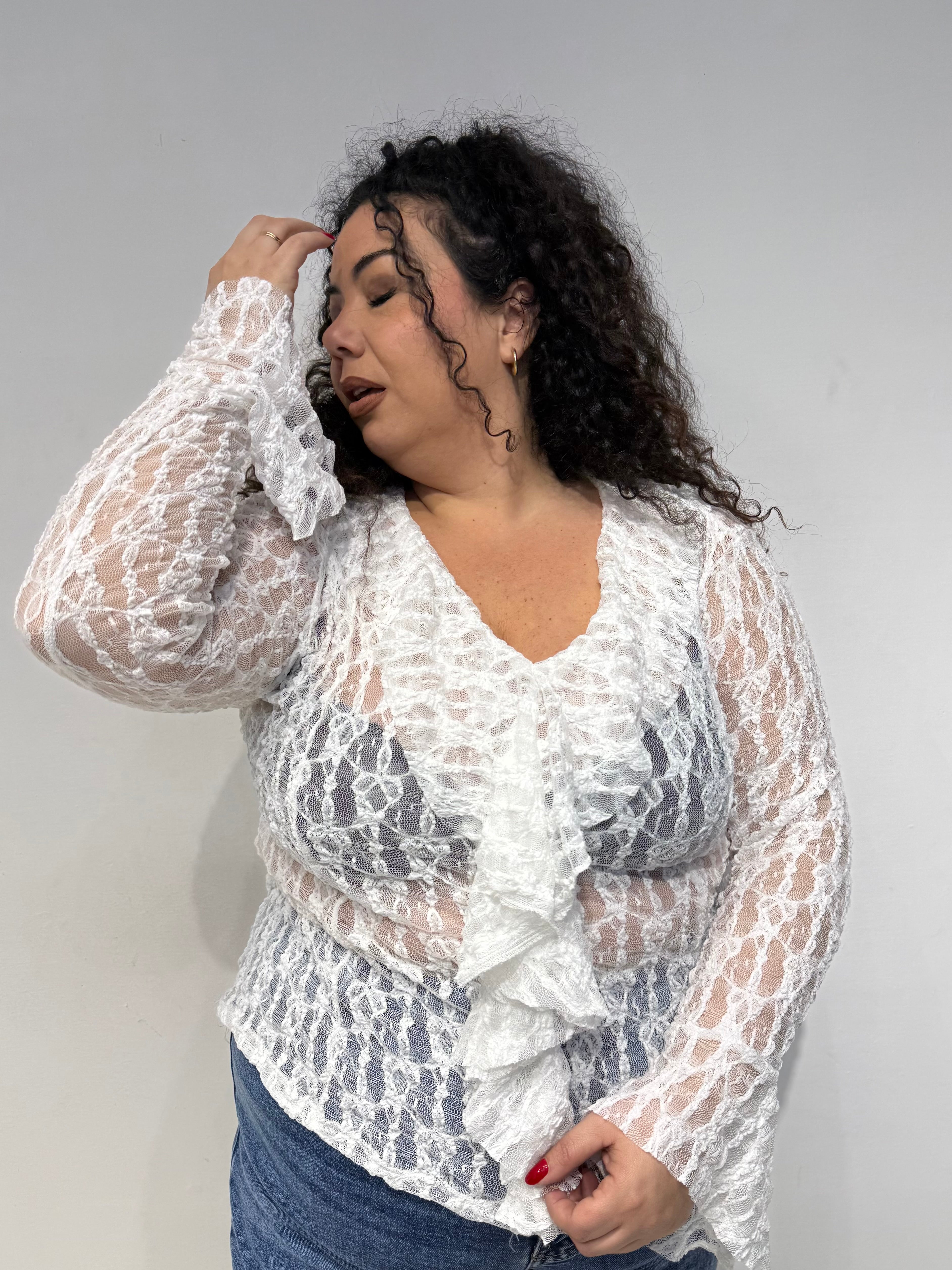 Maglia Macramé Bianca