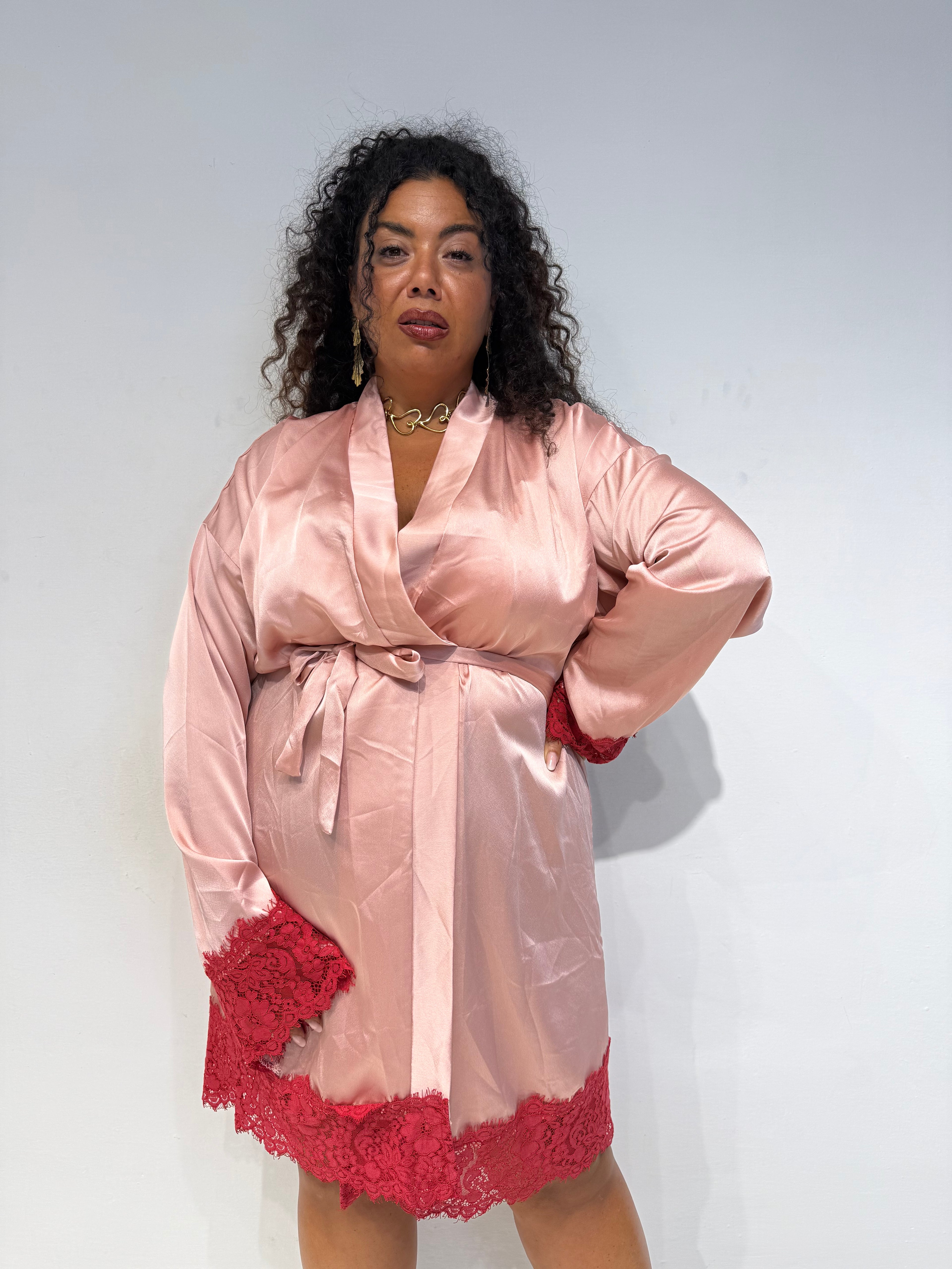 Kimono Macramè Rosa