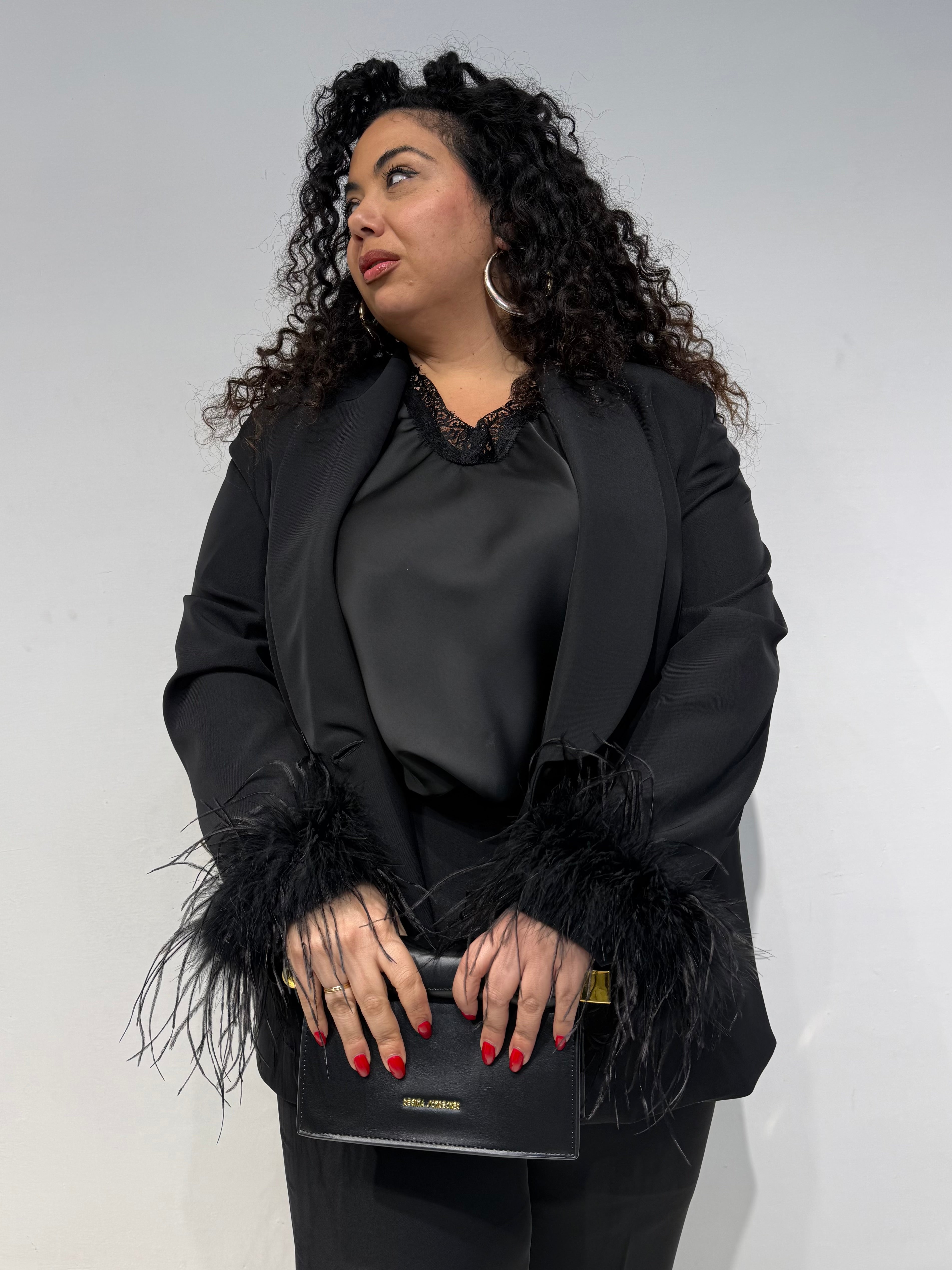 Tailleur Plumes Nero
