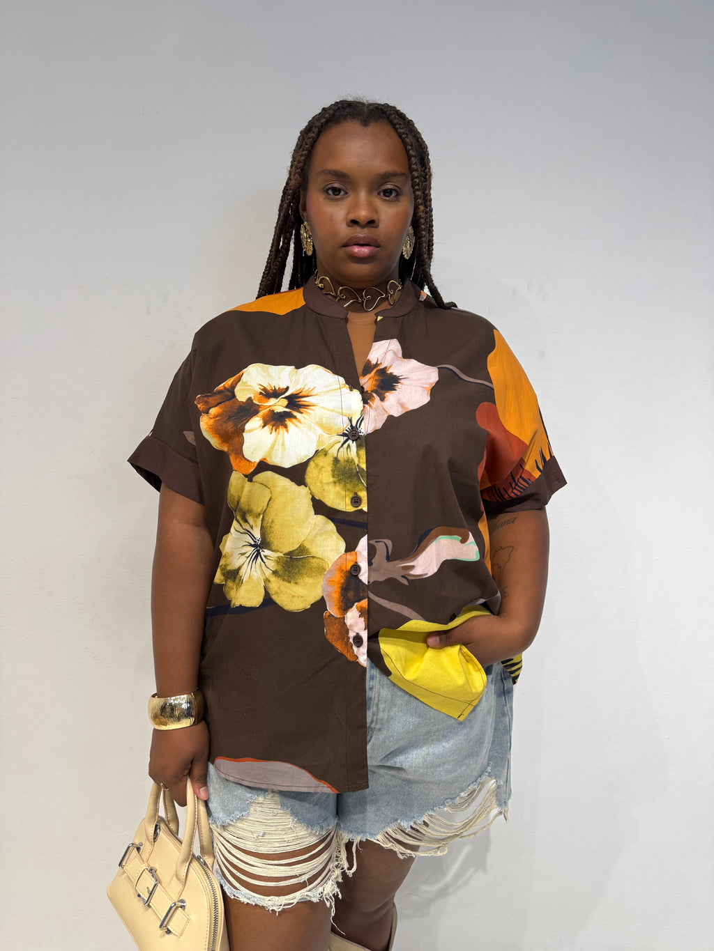 Camicia Flower Maxi Testa di Moro