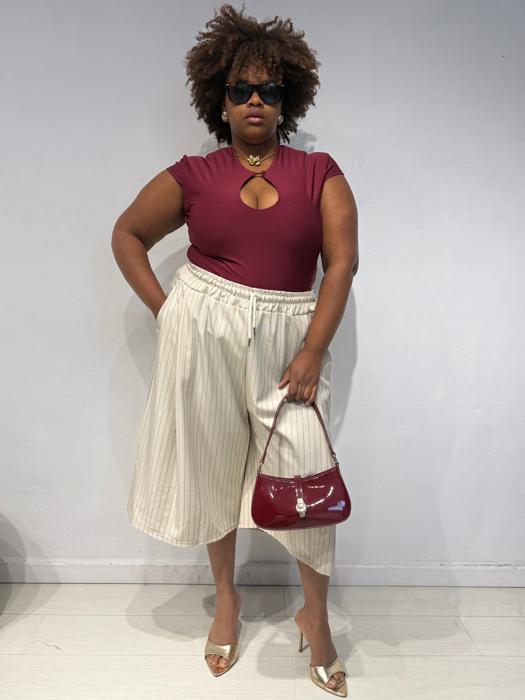 Bermuda Gessato Beige