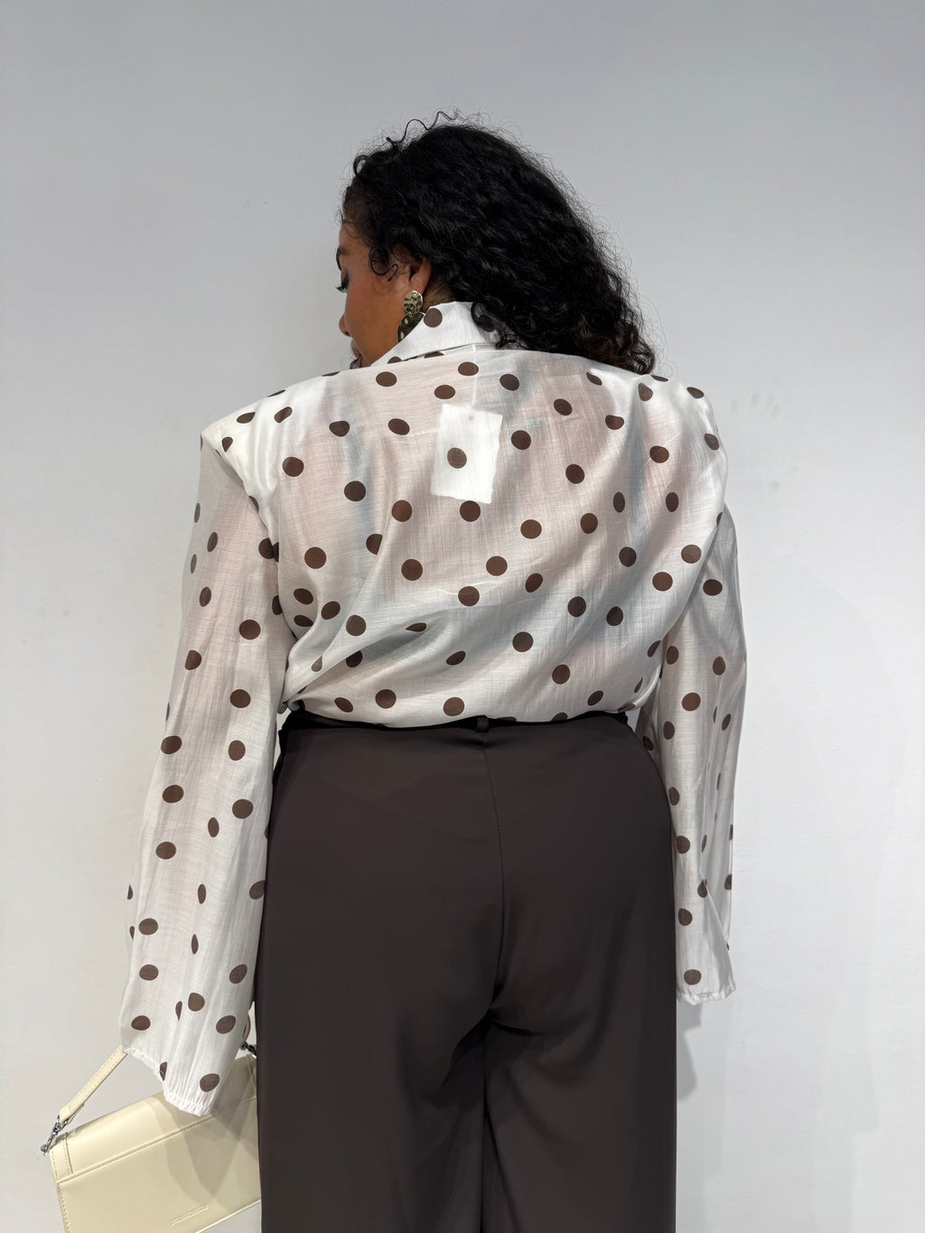 Camicia spalline Pois Bianca