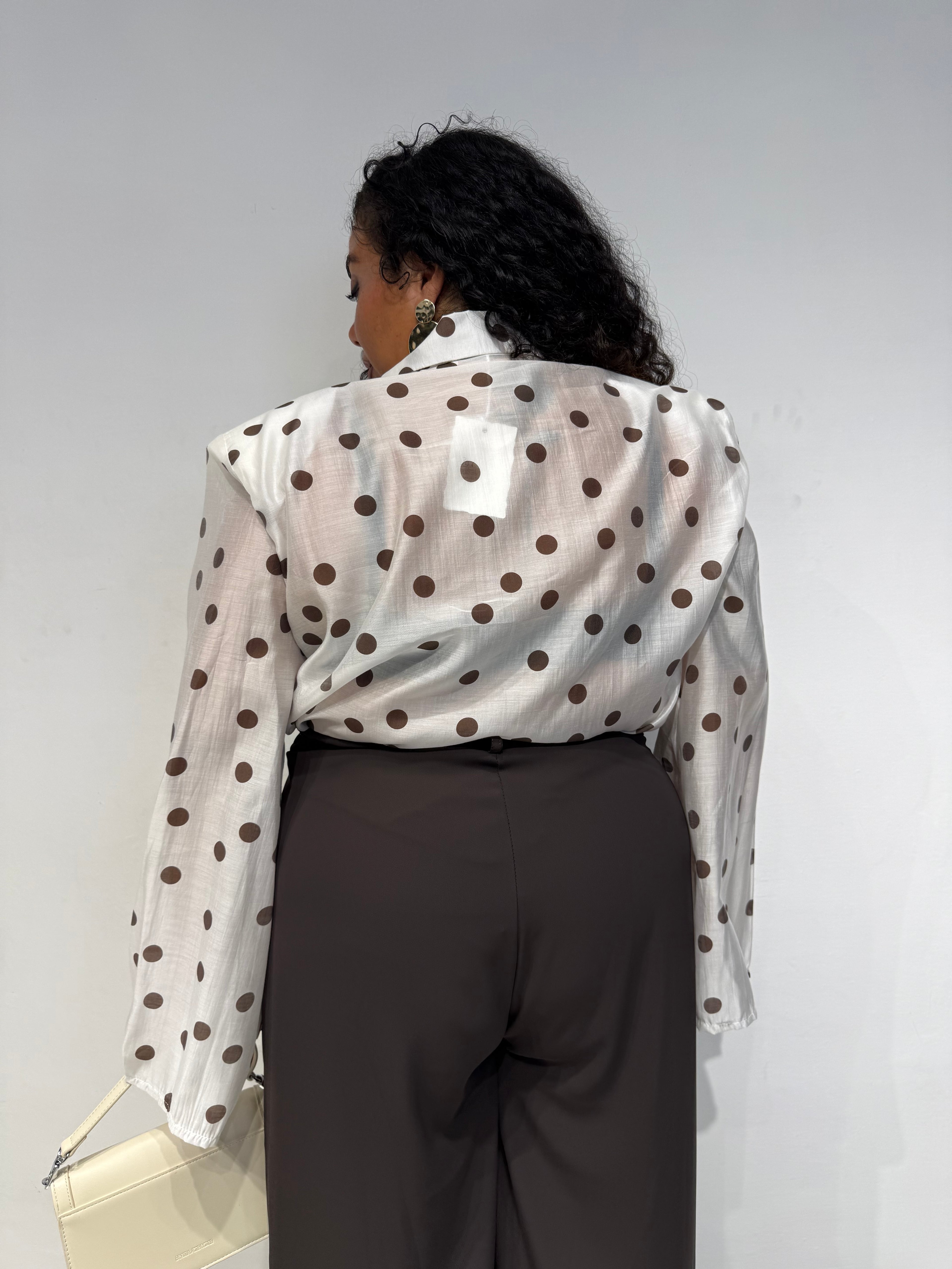 Camicia spalline Pois Bianca