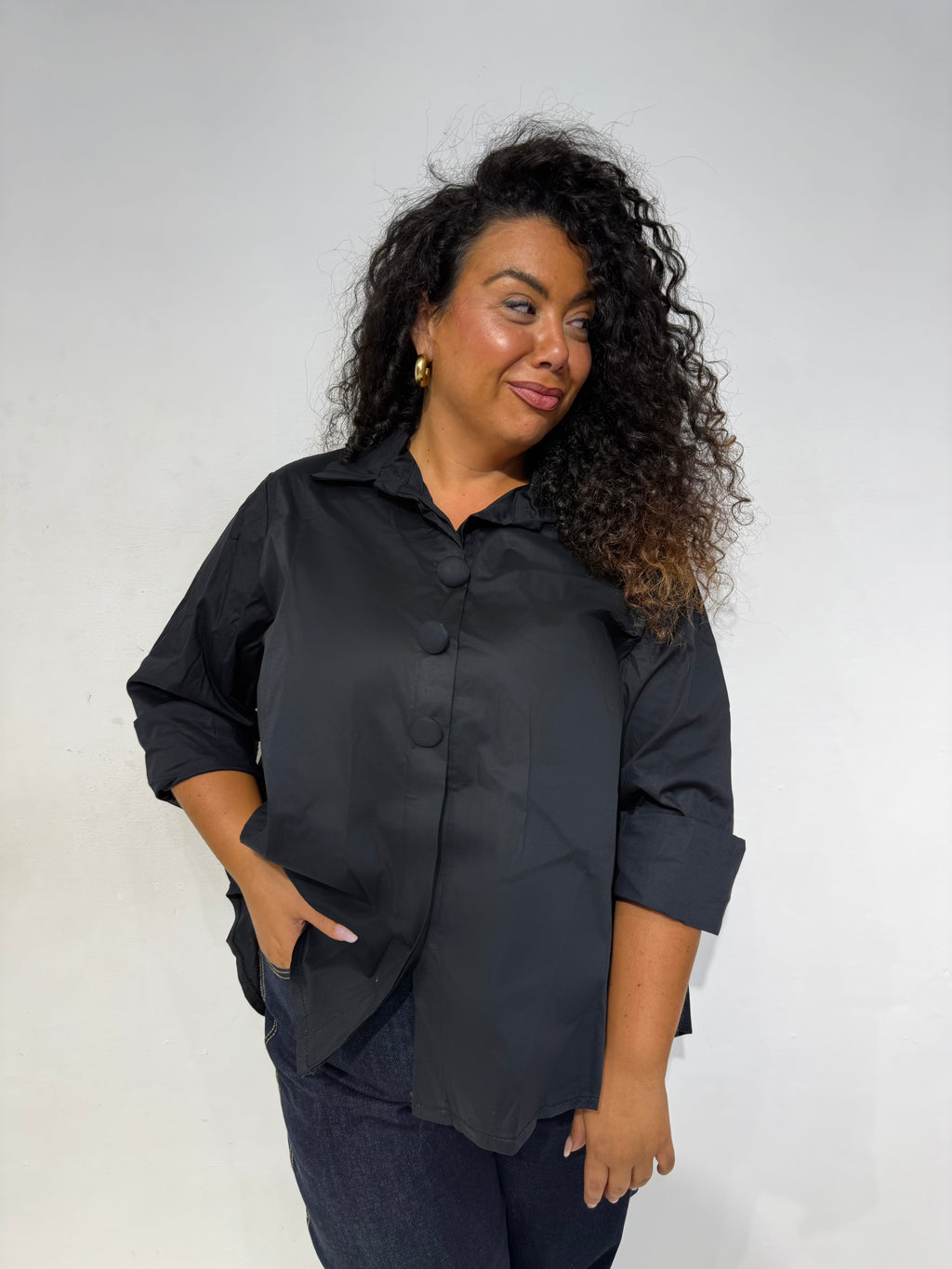 Camicia Buttons Nera