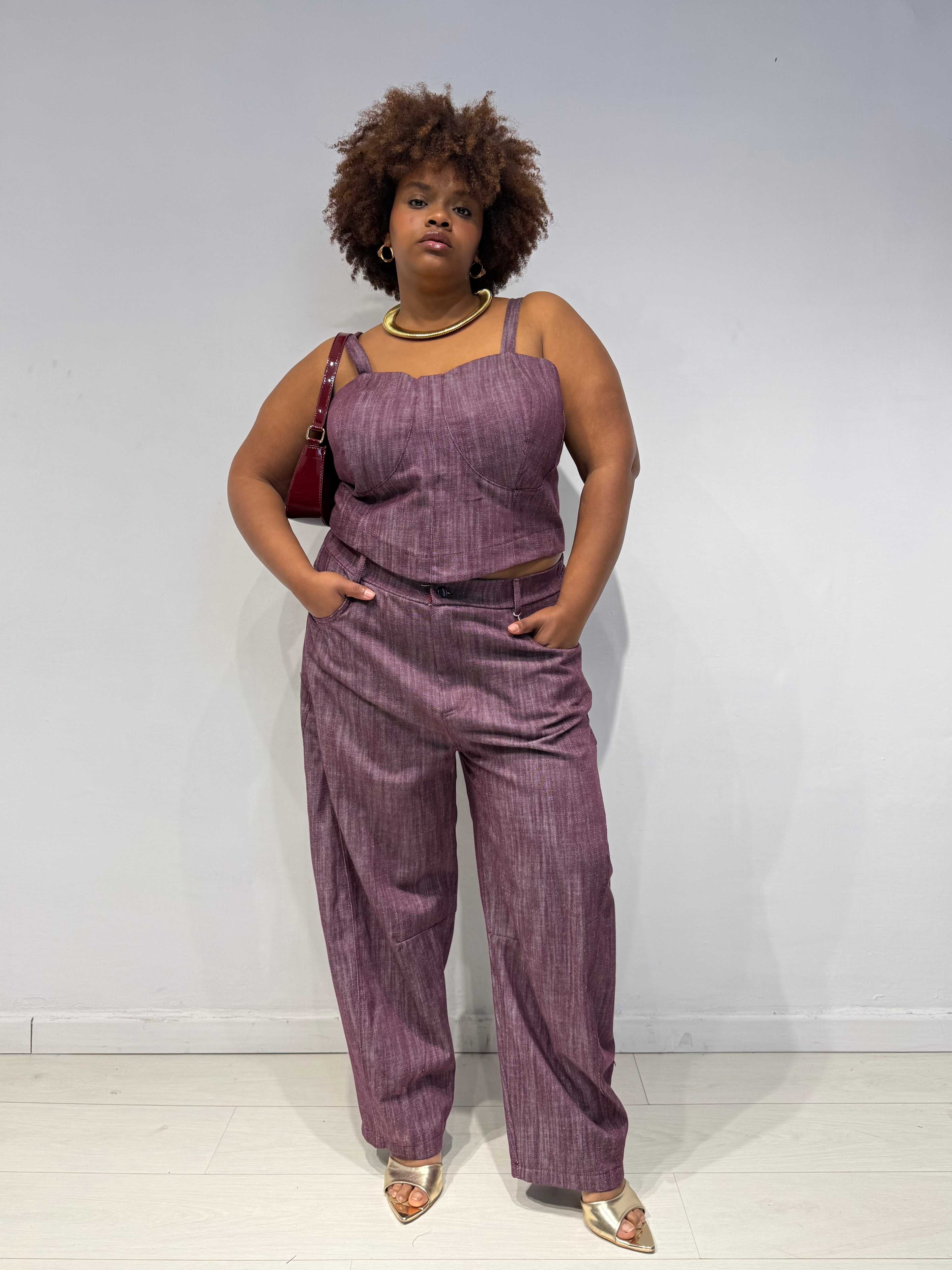 Coordinato Denim Bordeaux