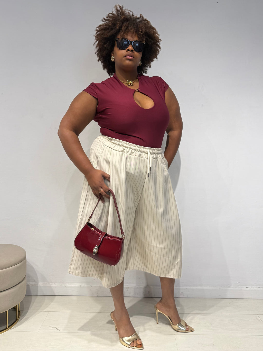 Bermuda Gessato Beige
