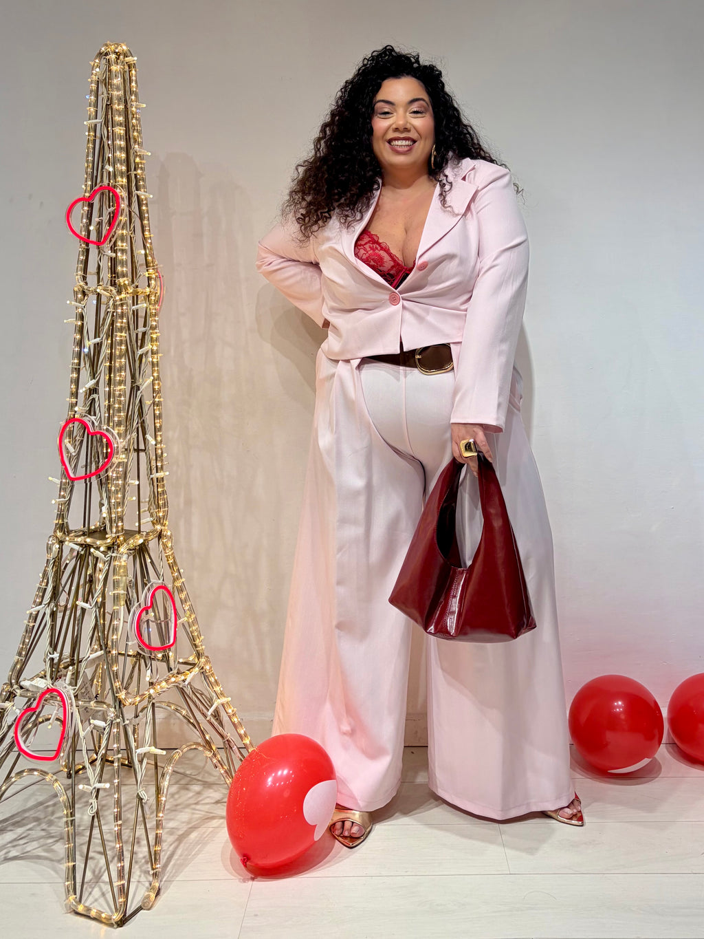 Tailleur Gessato Rosa