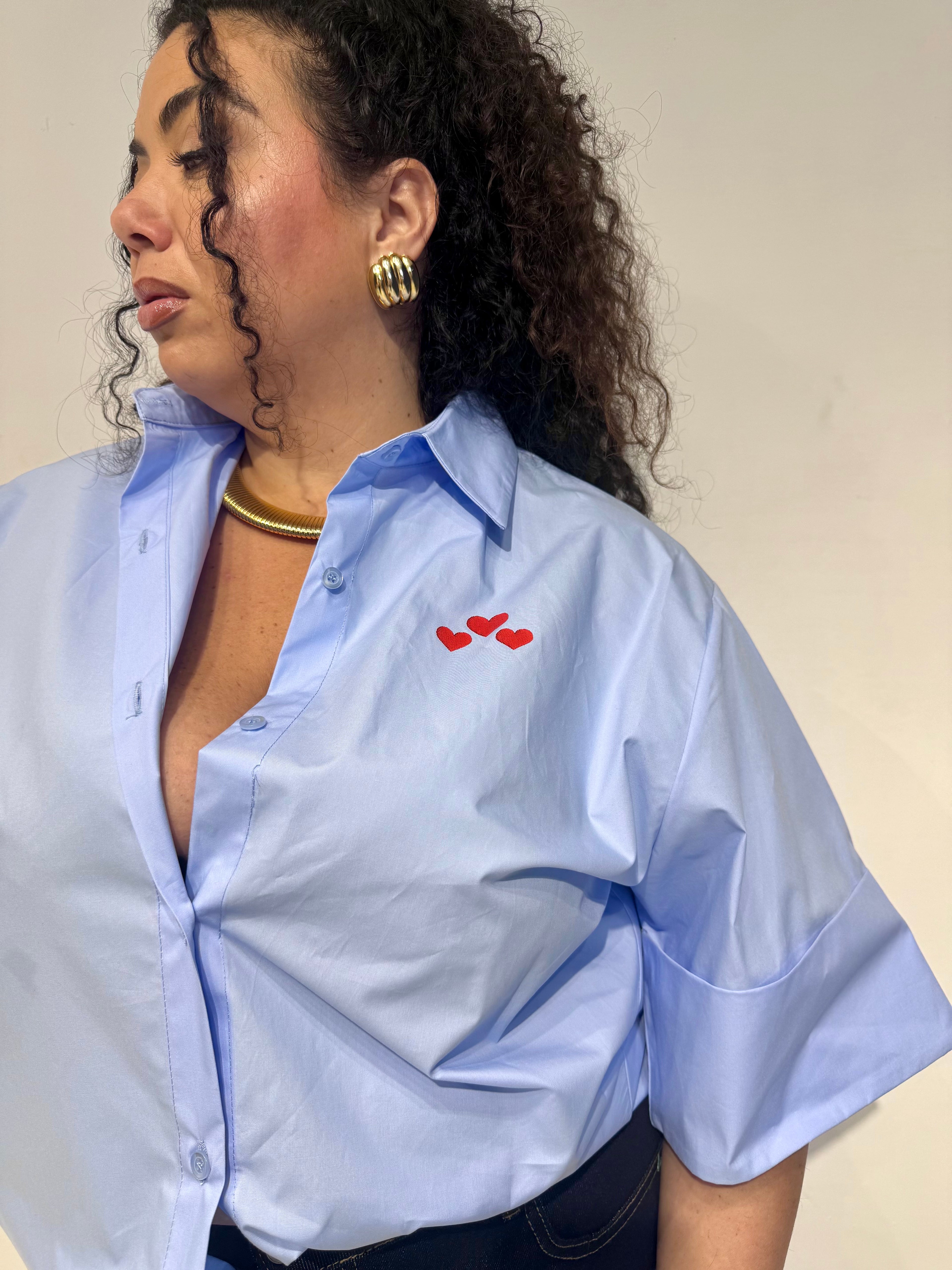 Camicia Cuore Celeste