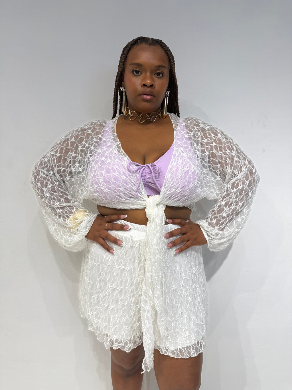 Coordinato Lurex Bianco