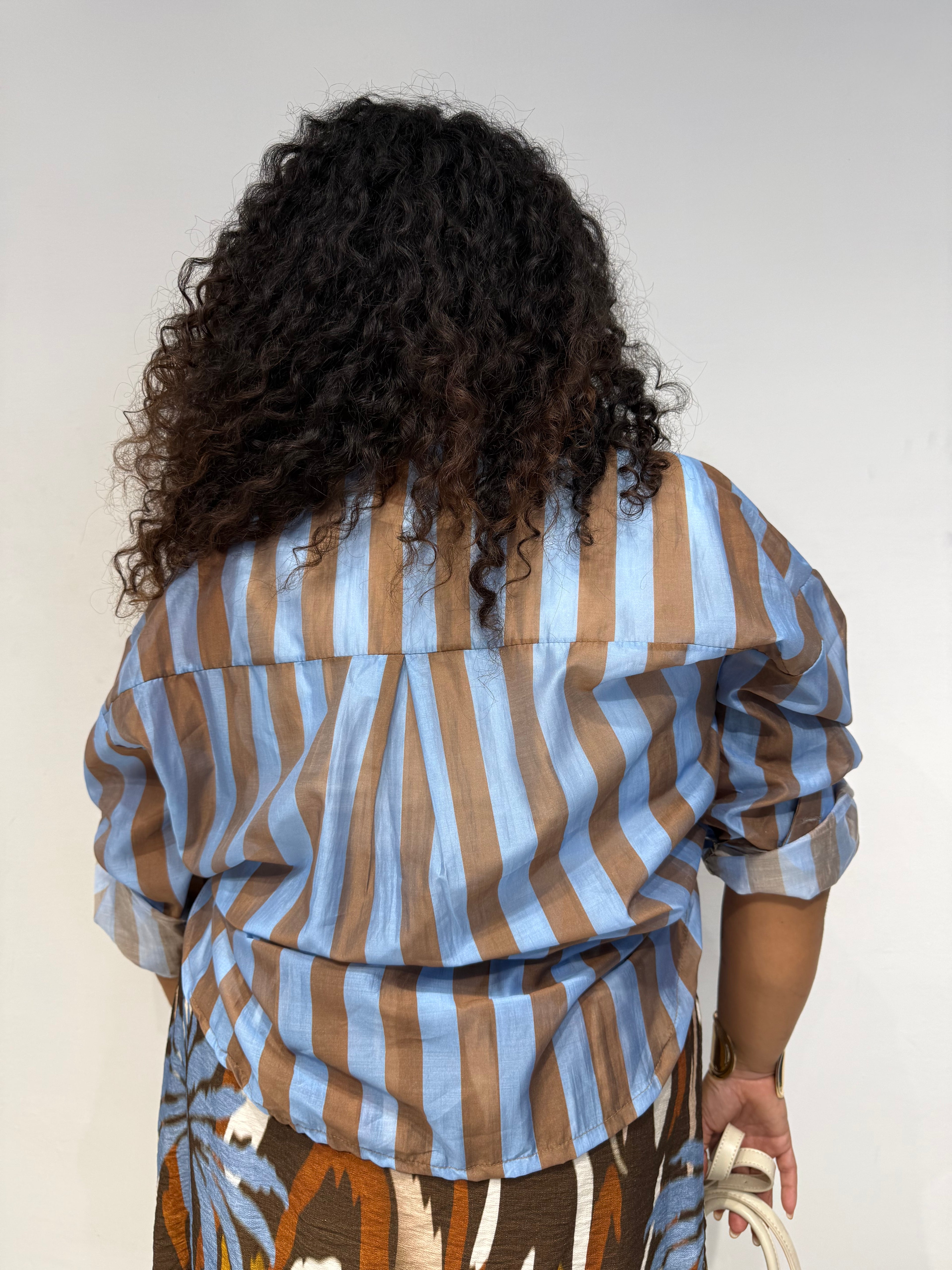 Camicia Righe Celeste