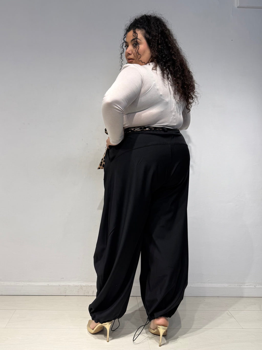 Pantaloni Balloon Animalier Neri