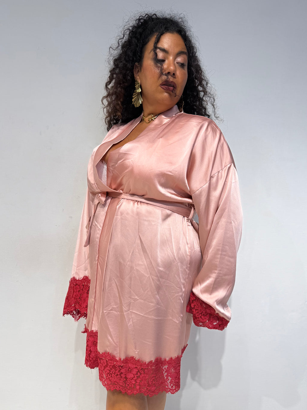 Kimono Macramè Rosa