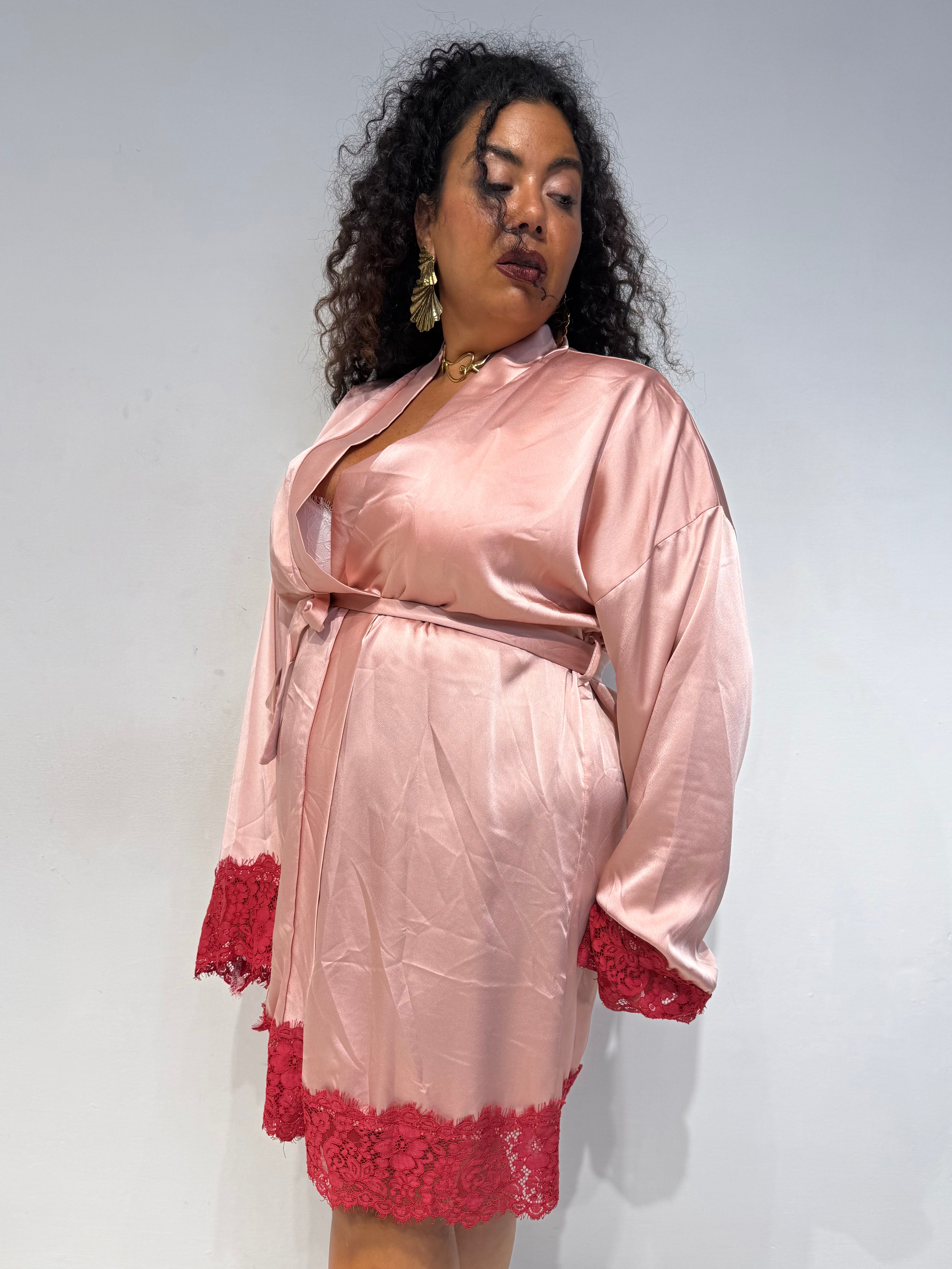 Kimono Macramè Rosa