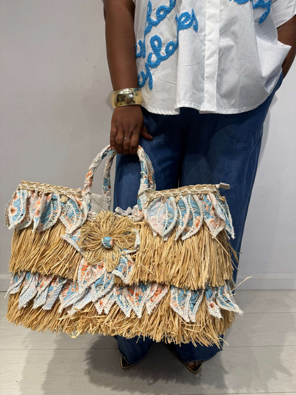 Borsa Petali Celeste