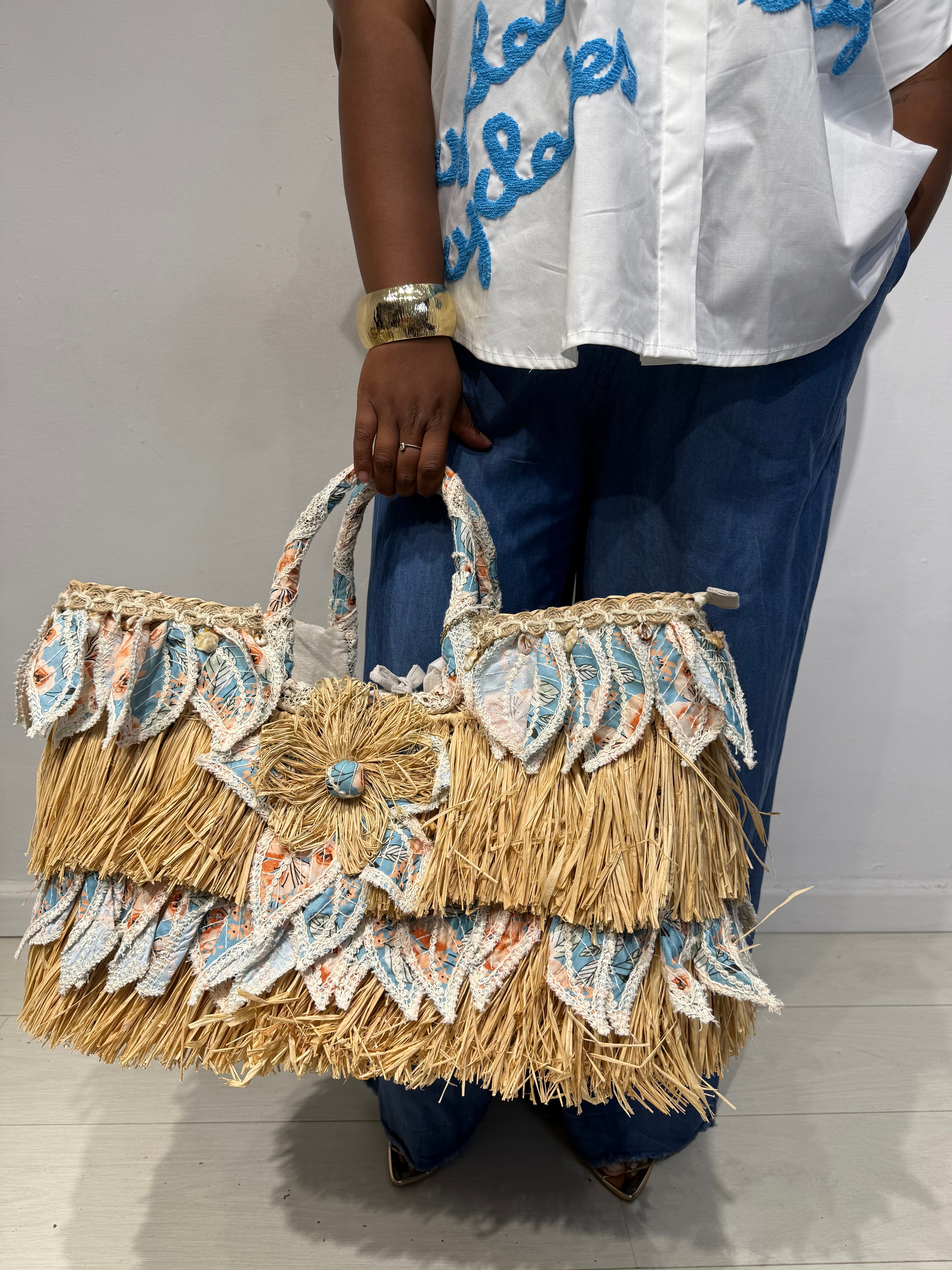 Borsa Petali Celeste