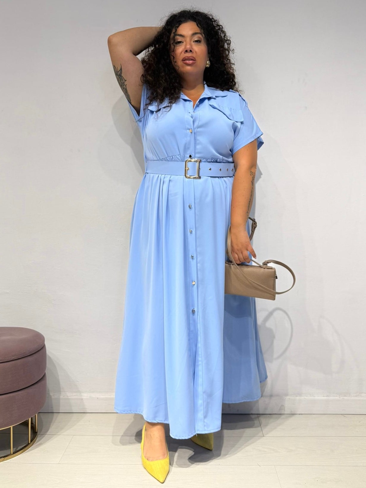 Abito Camicia Celeste