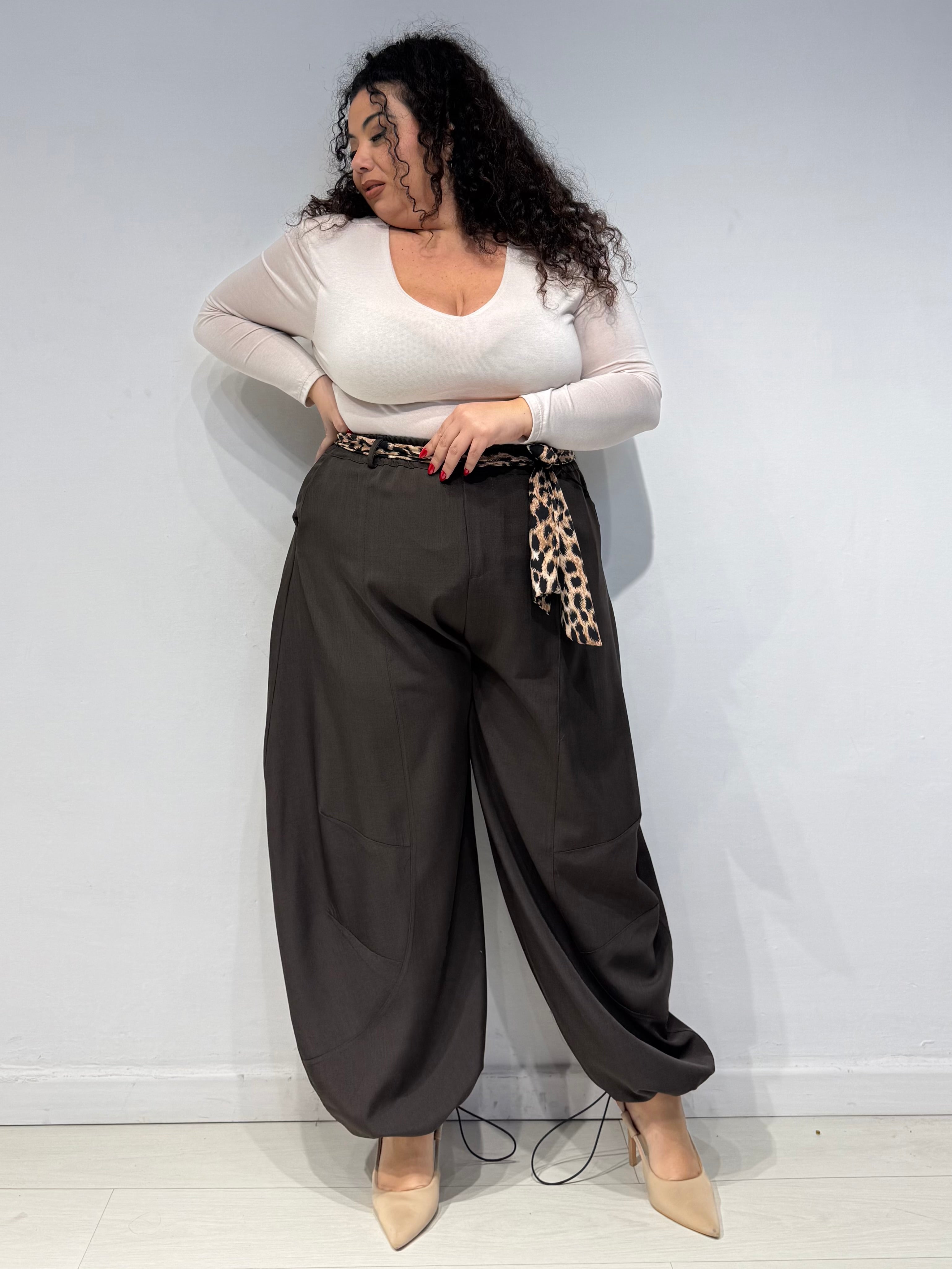 Pantaloni Balloon Animalier Testa Di Moro