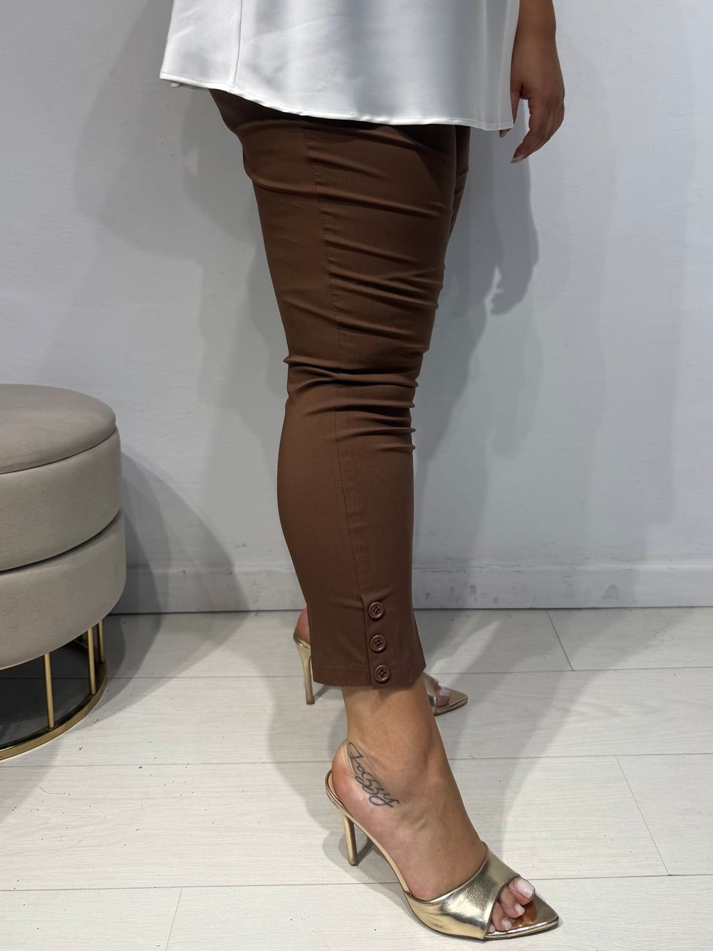 Pantaloni Cotone Bottoni Testa di Moro