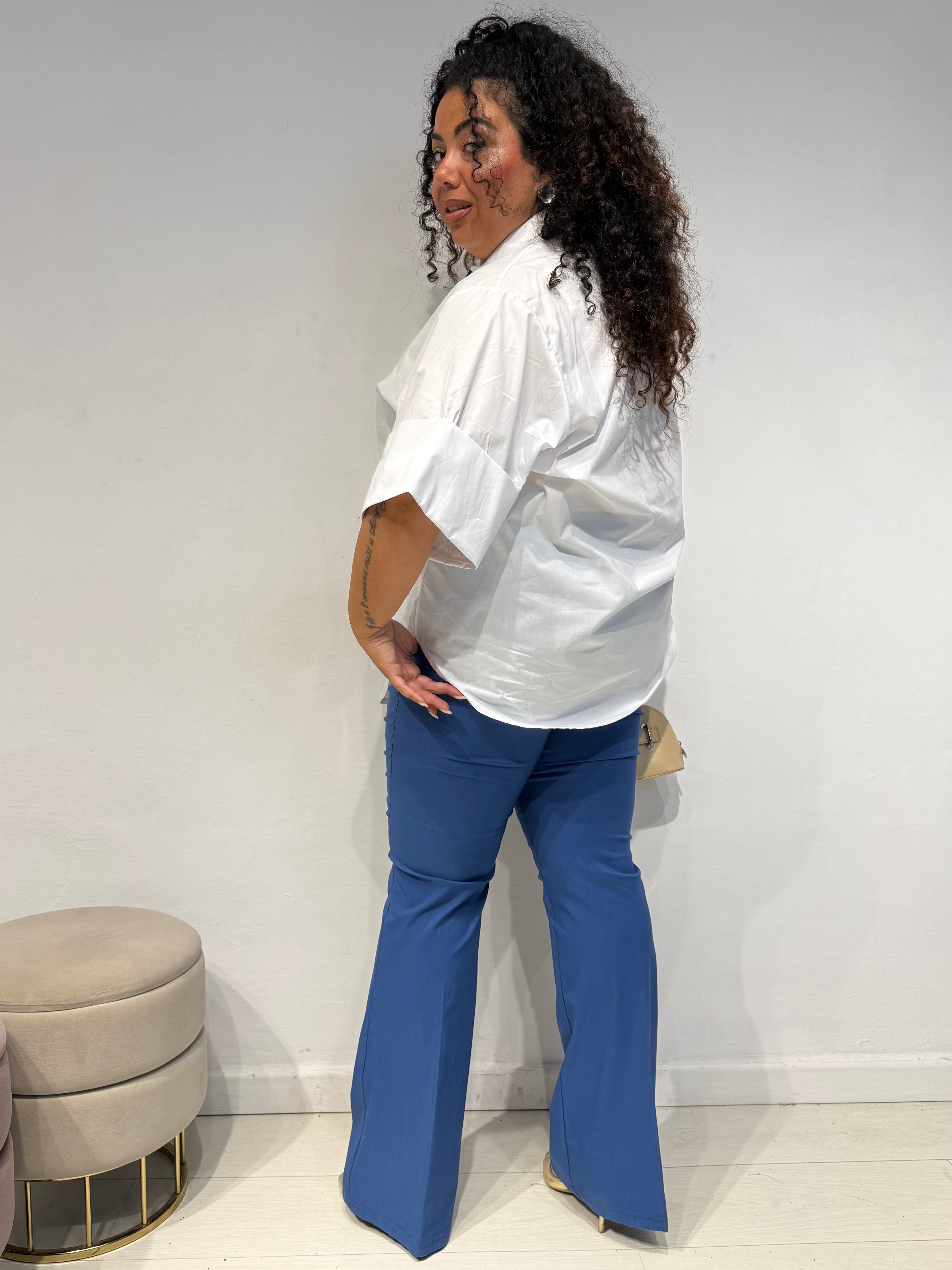 Camicia Bottone Bianca