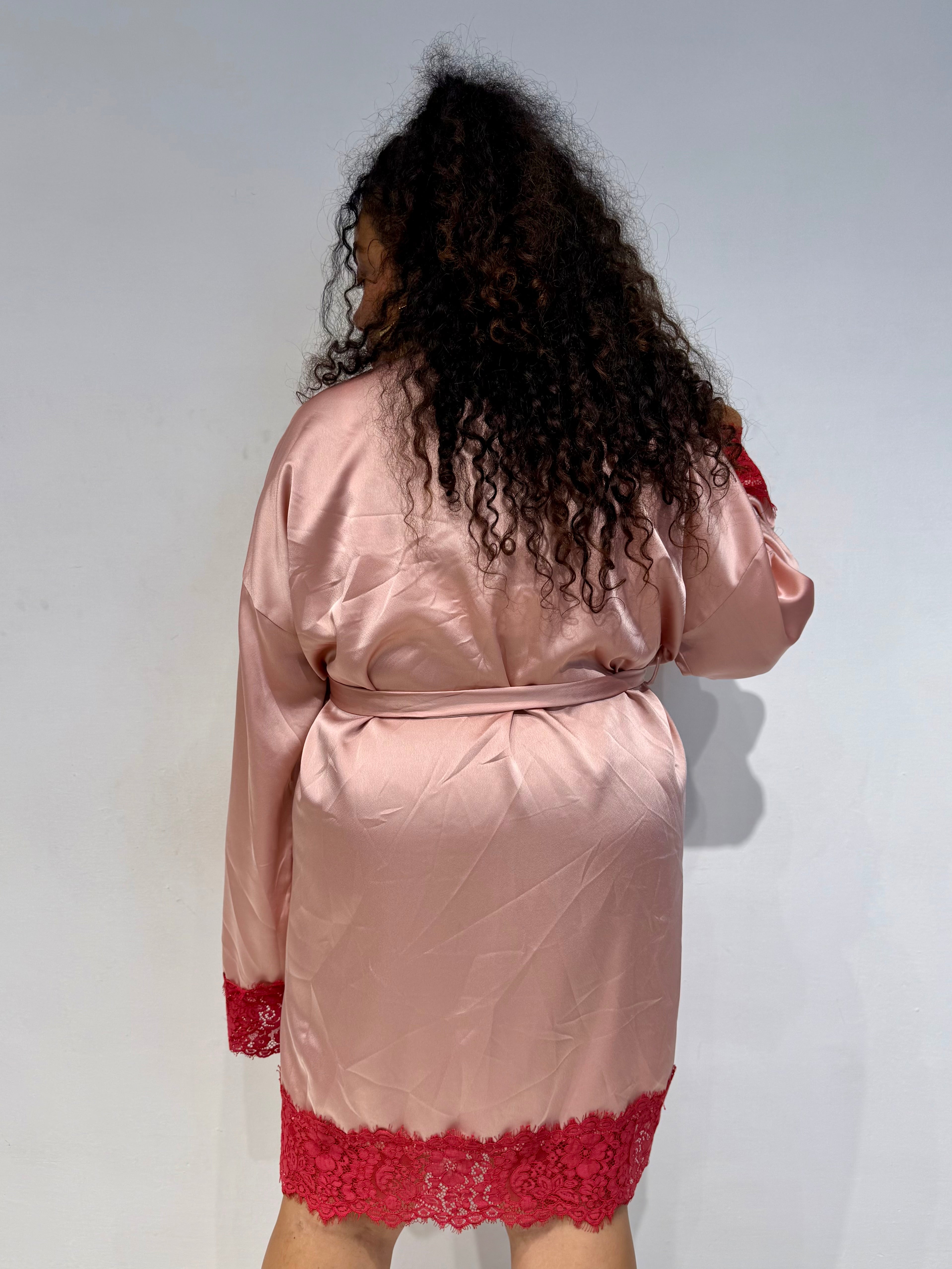 Kimono Macramè Rosa