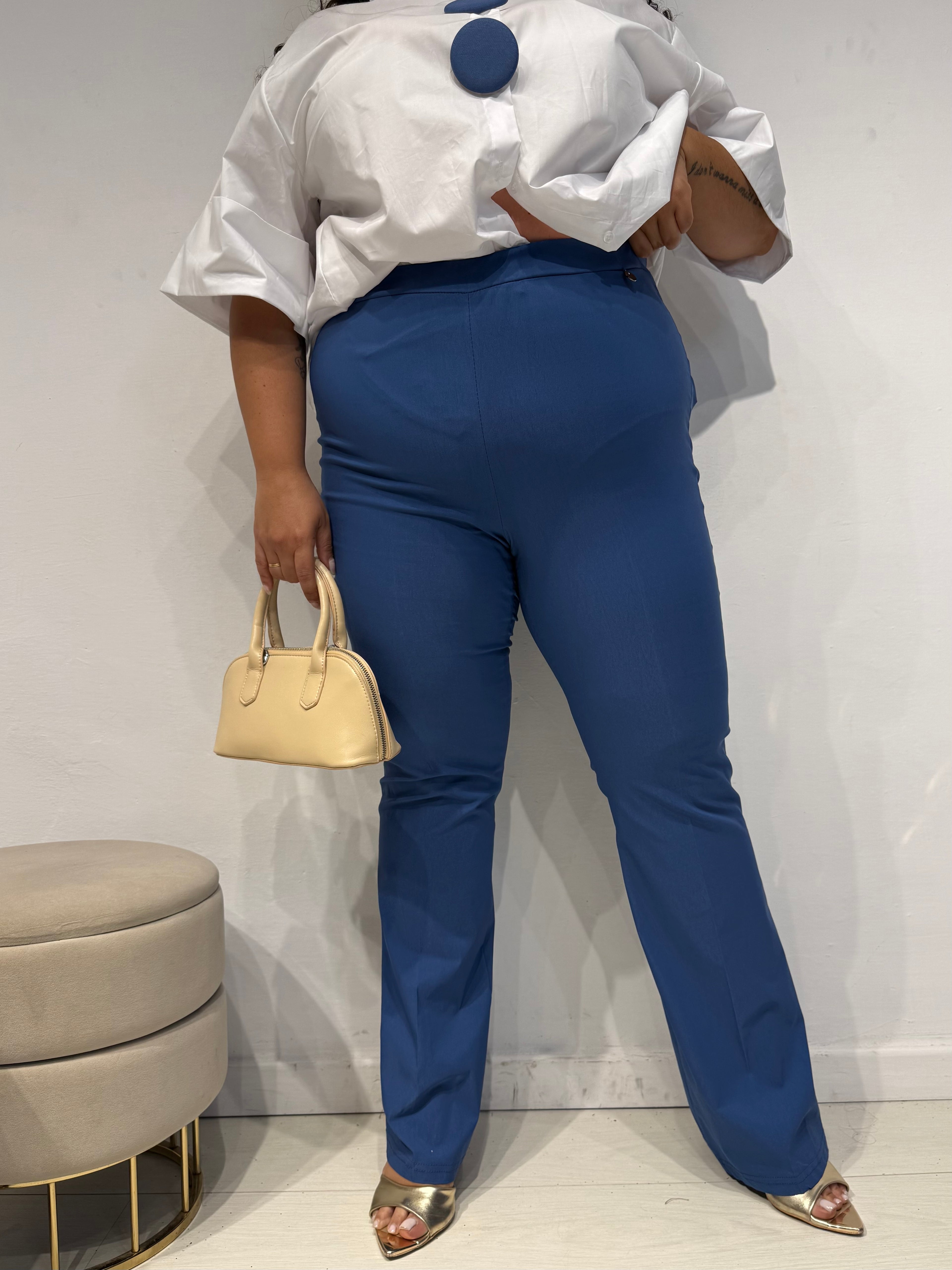 Pantaloni Zampa Cotone Lavagna