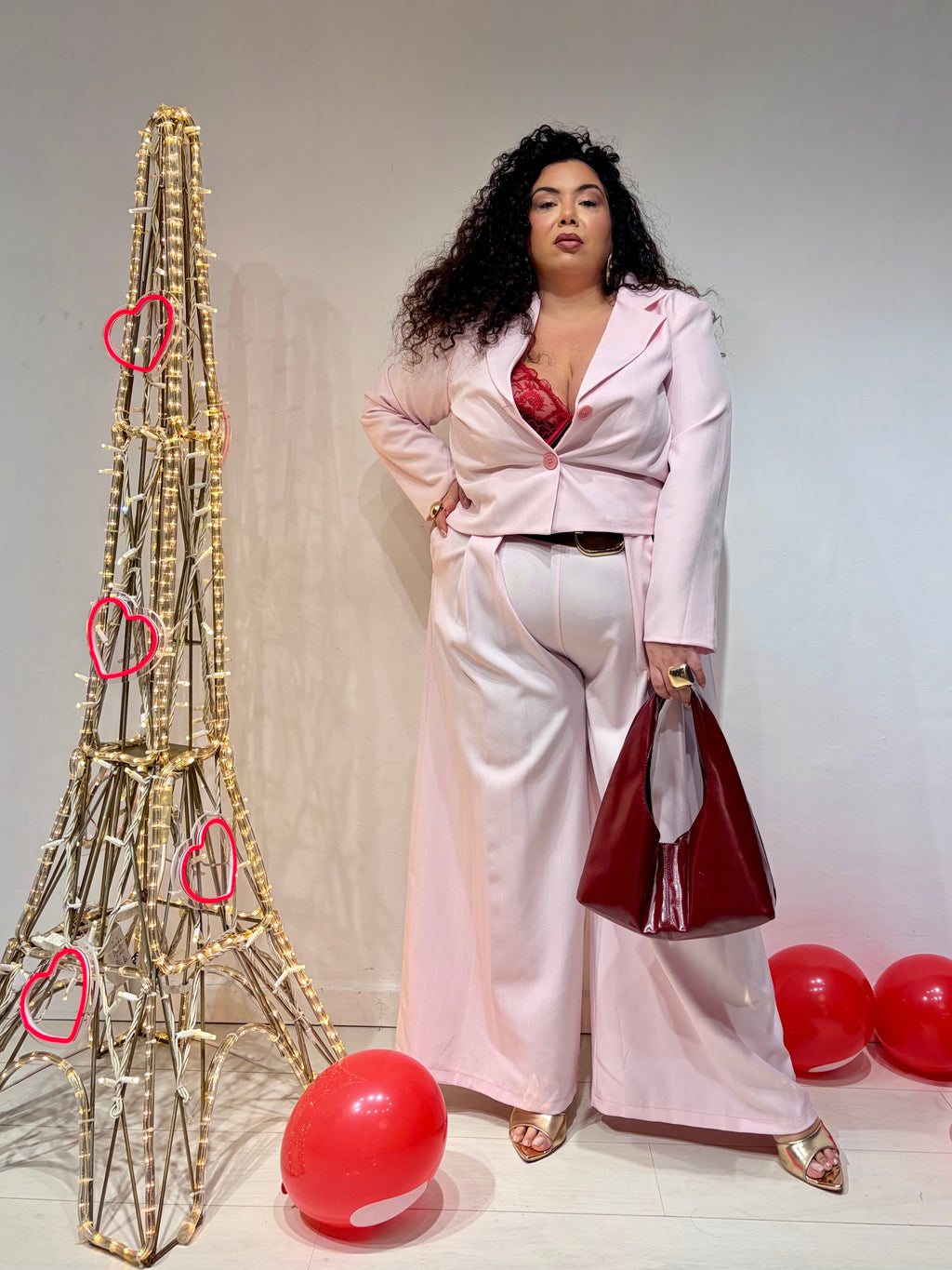 Tailleur Gessato Rosa