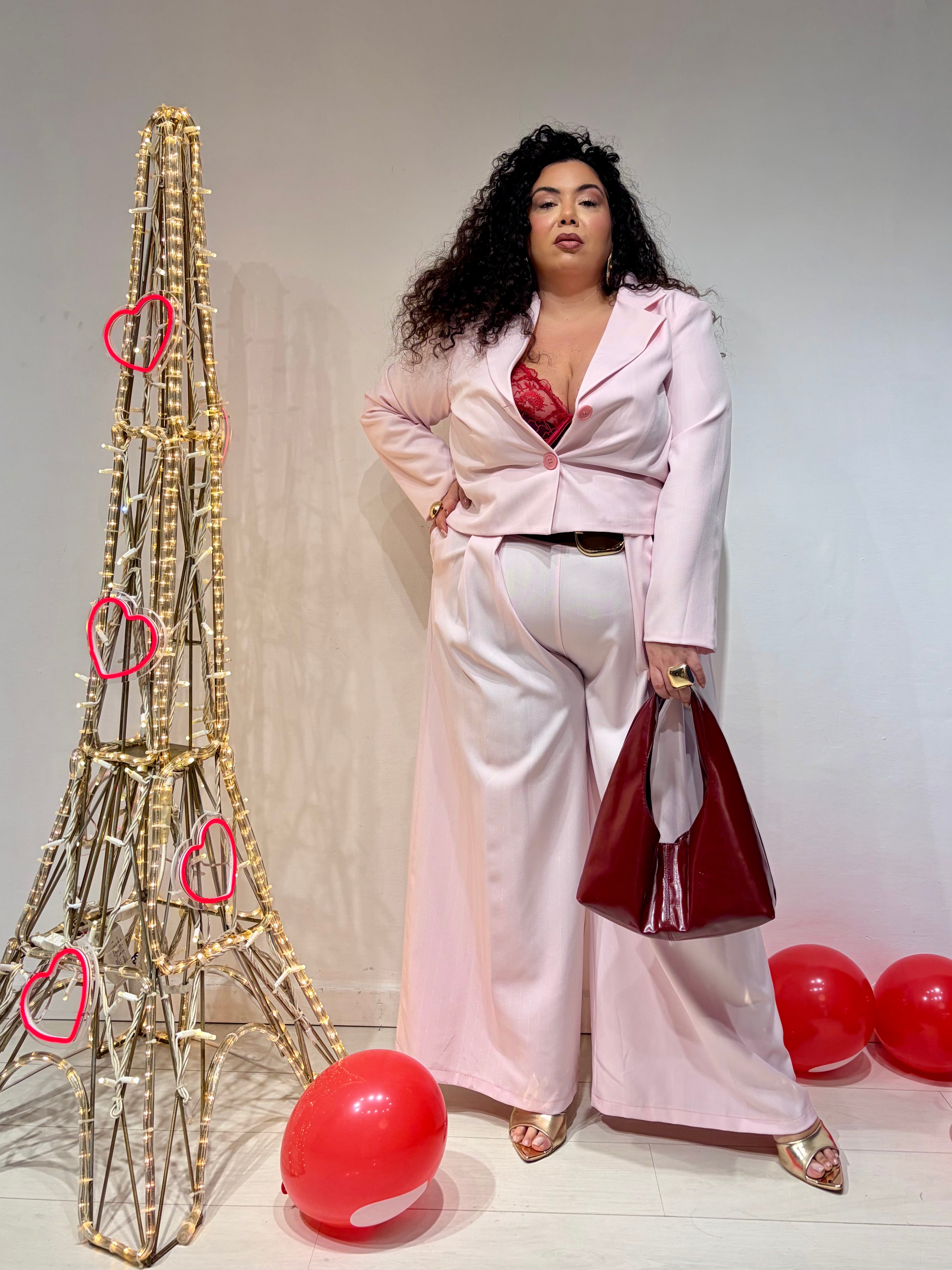 Tailleur Gessato Rosa