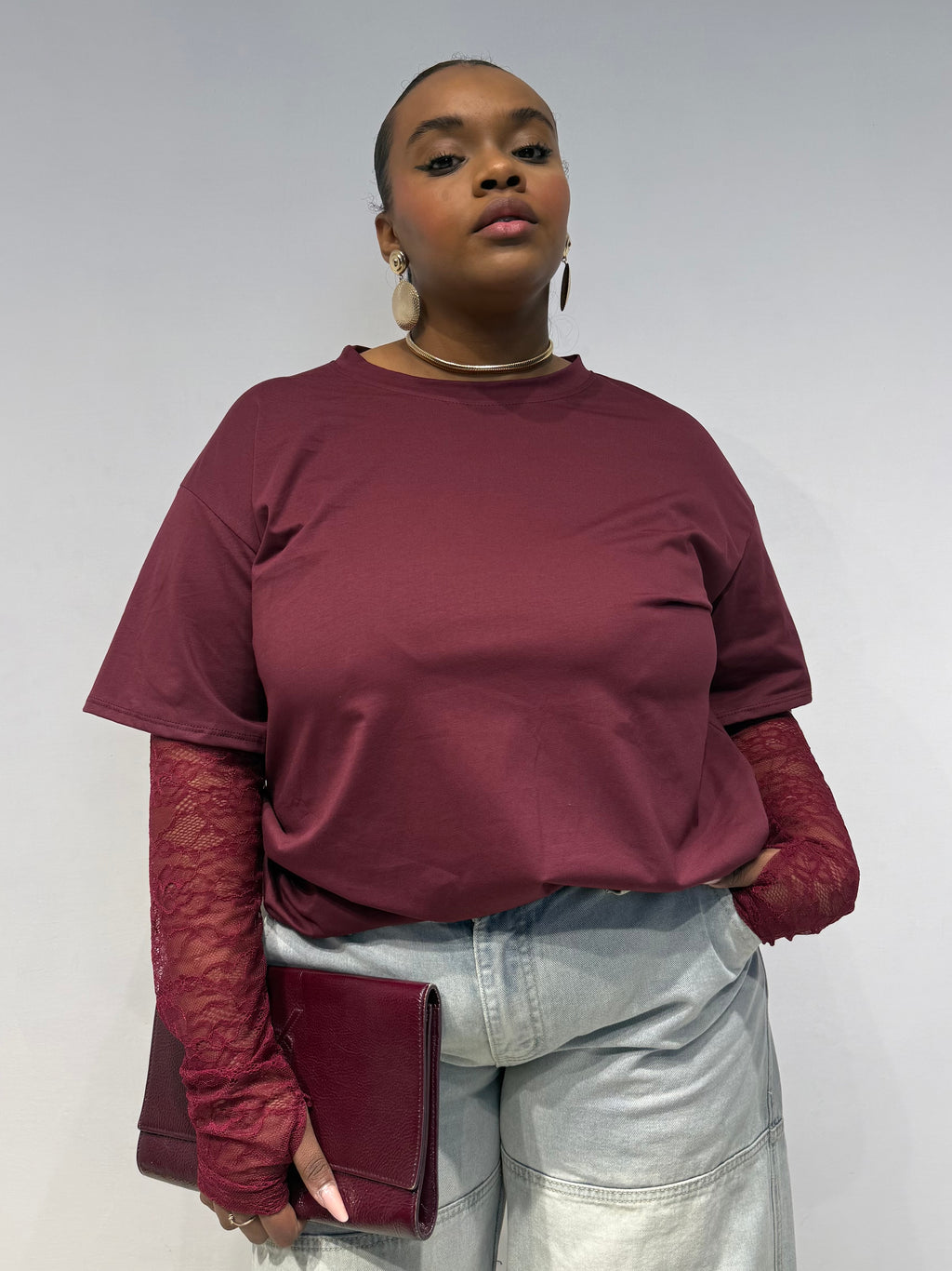 Maglia Macramè Bordeaux