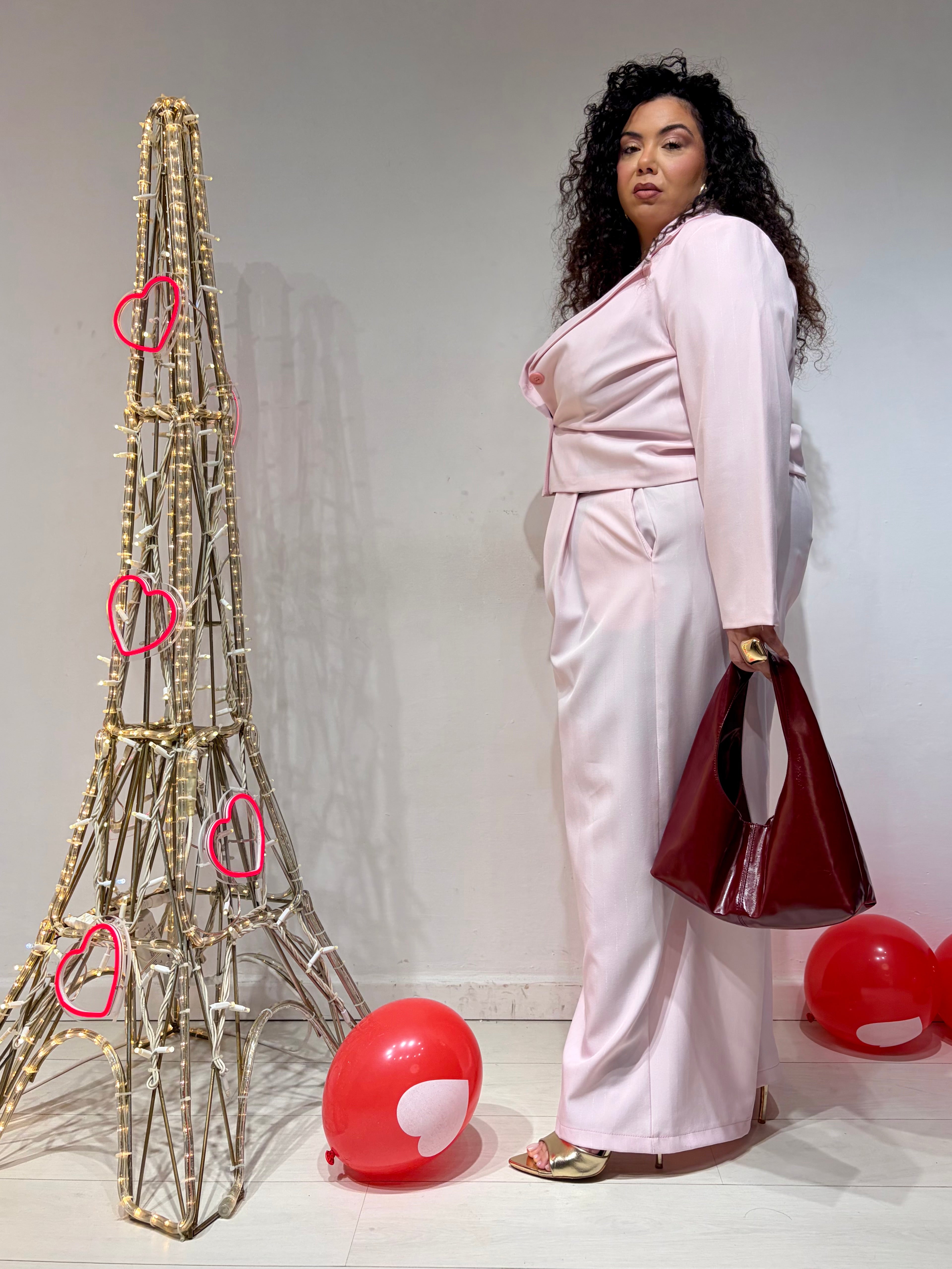 Tailleur Gessato Rosa