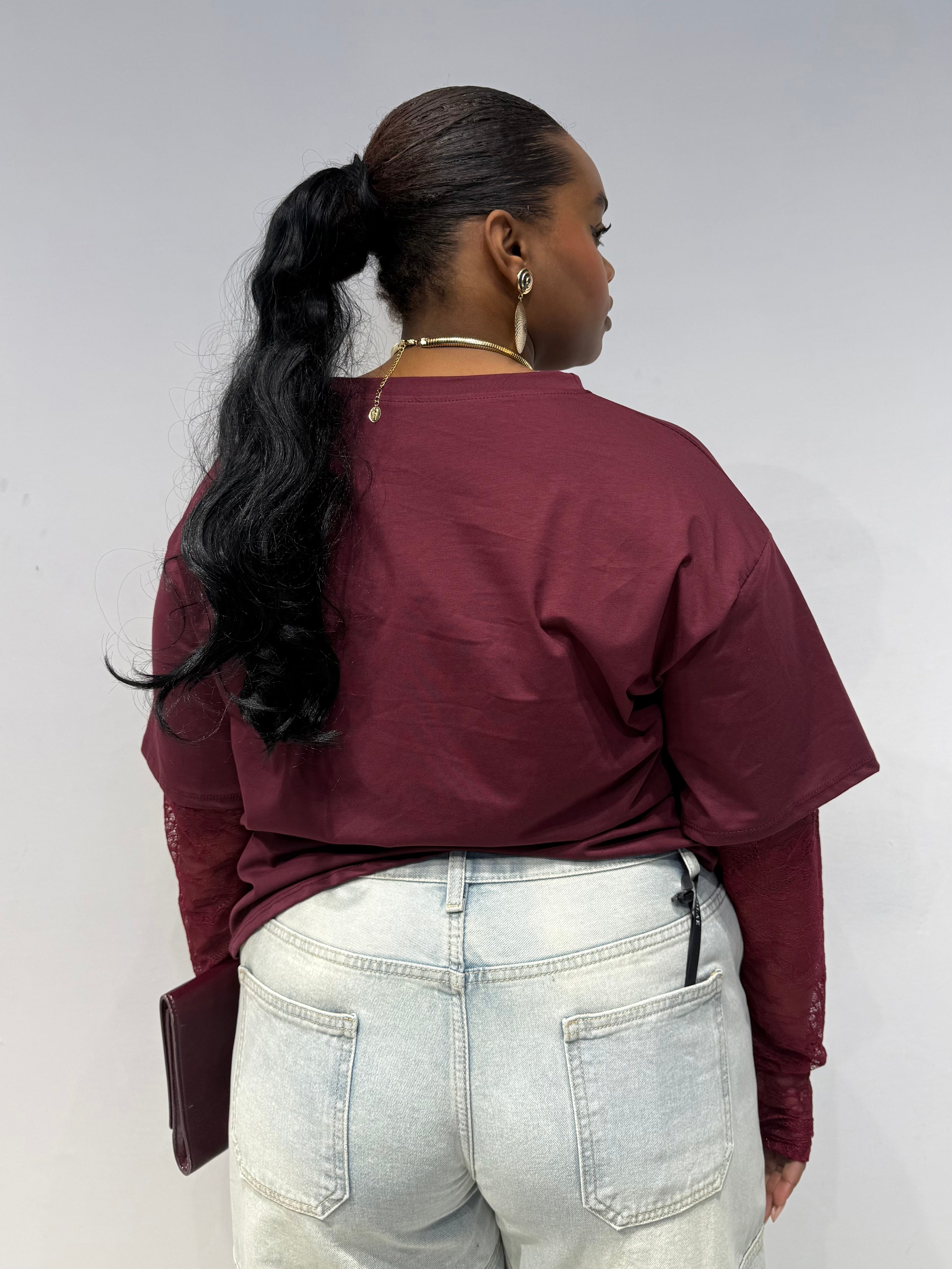 Maglia Macramè Bordeaux