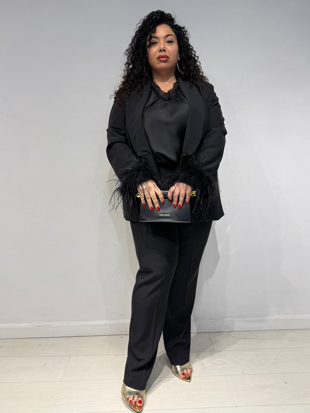 Tailleur Plumes Nero