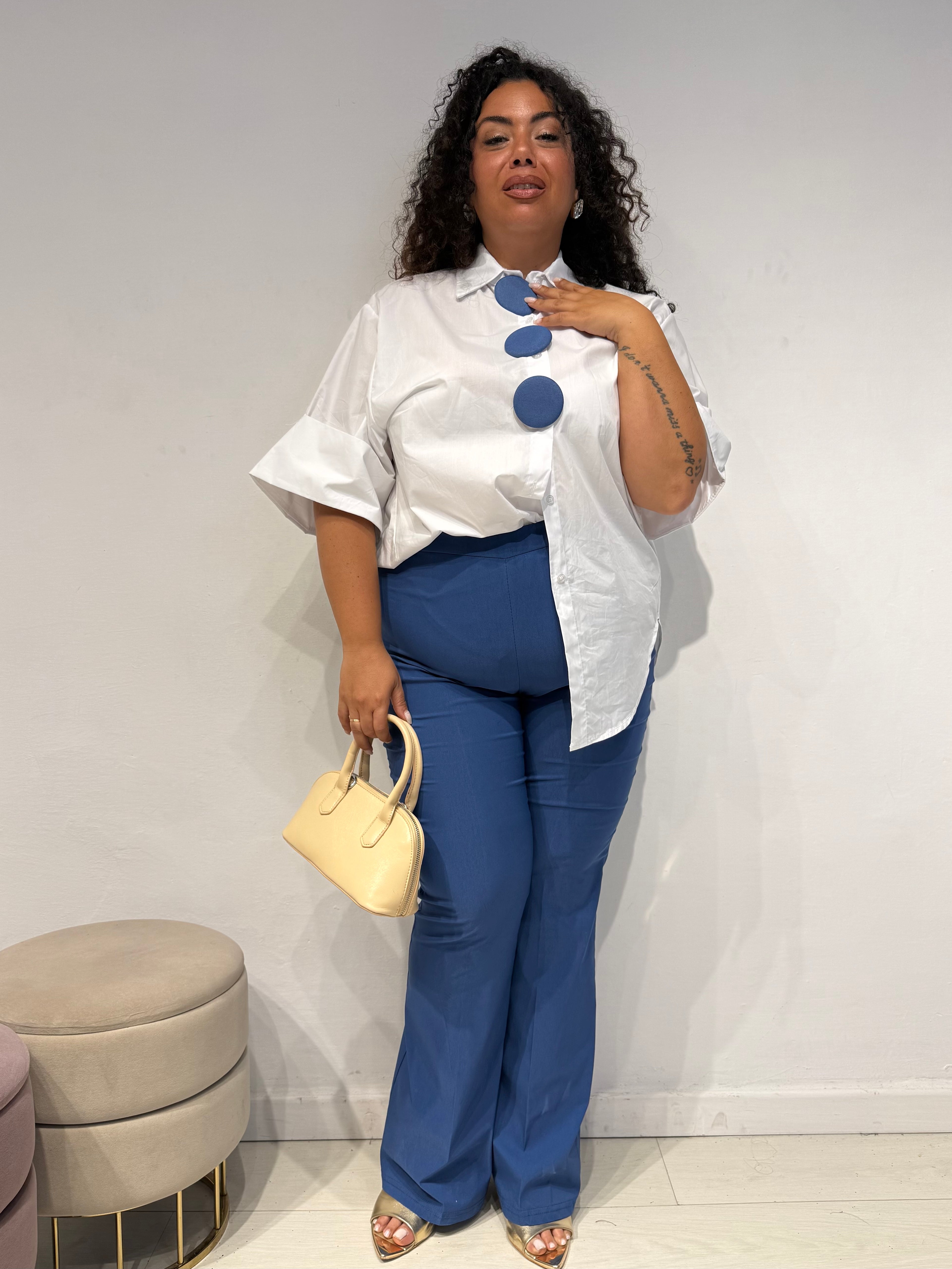 Camicia Bottone Bianca