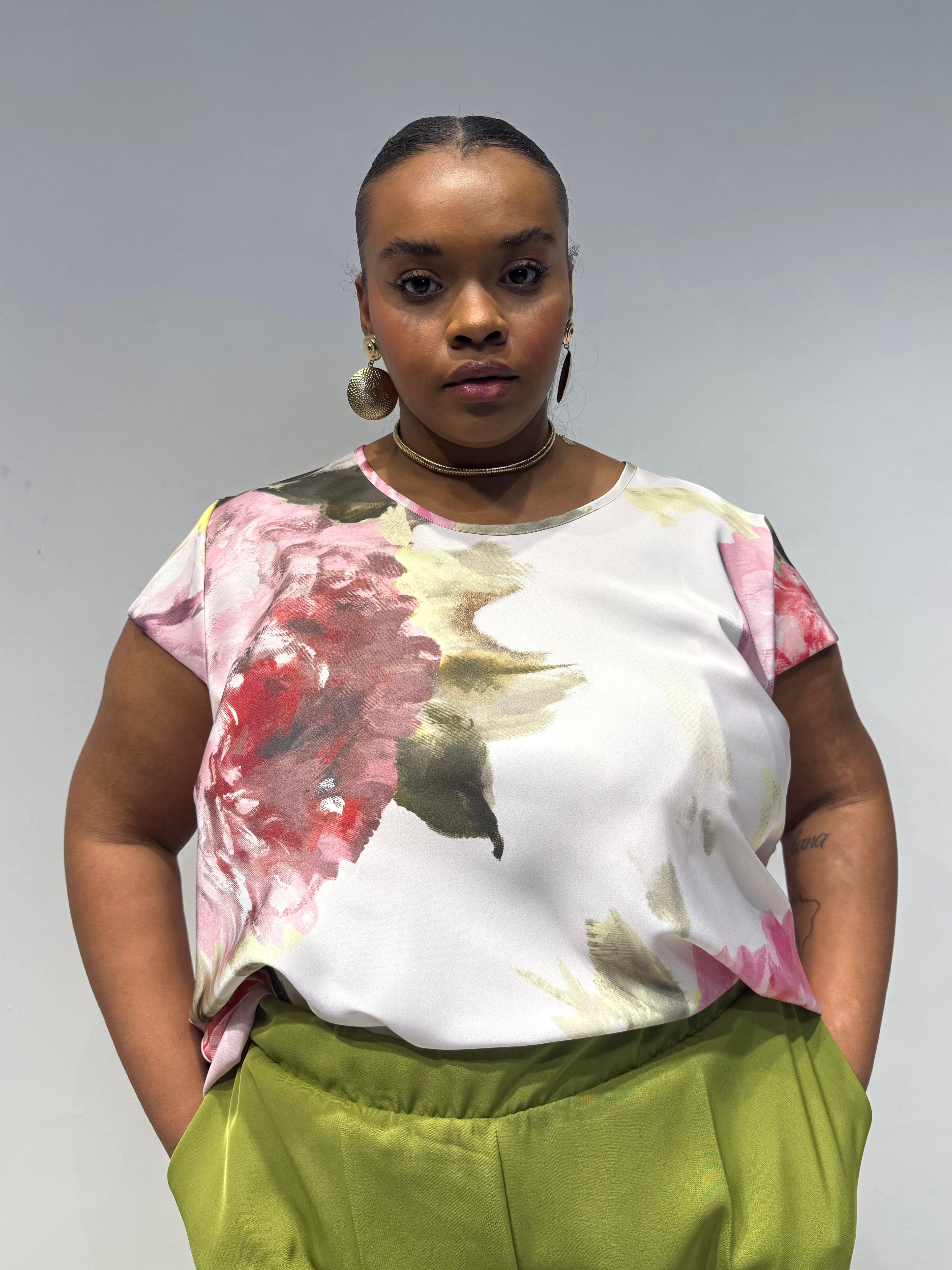 Blusa Flower Rosa/Verde