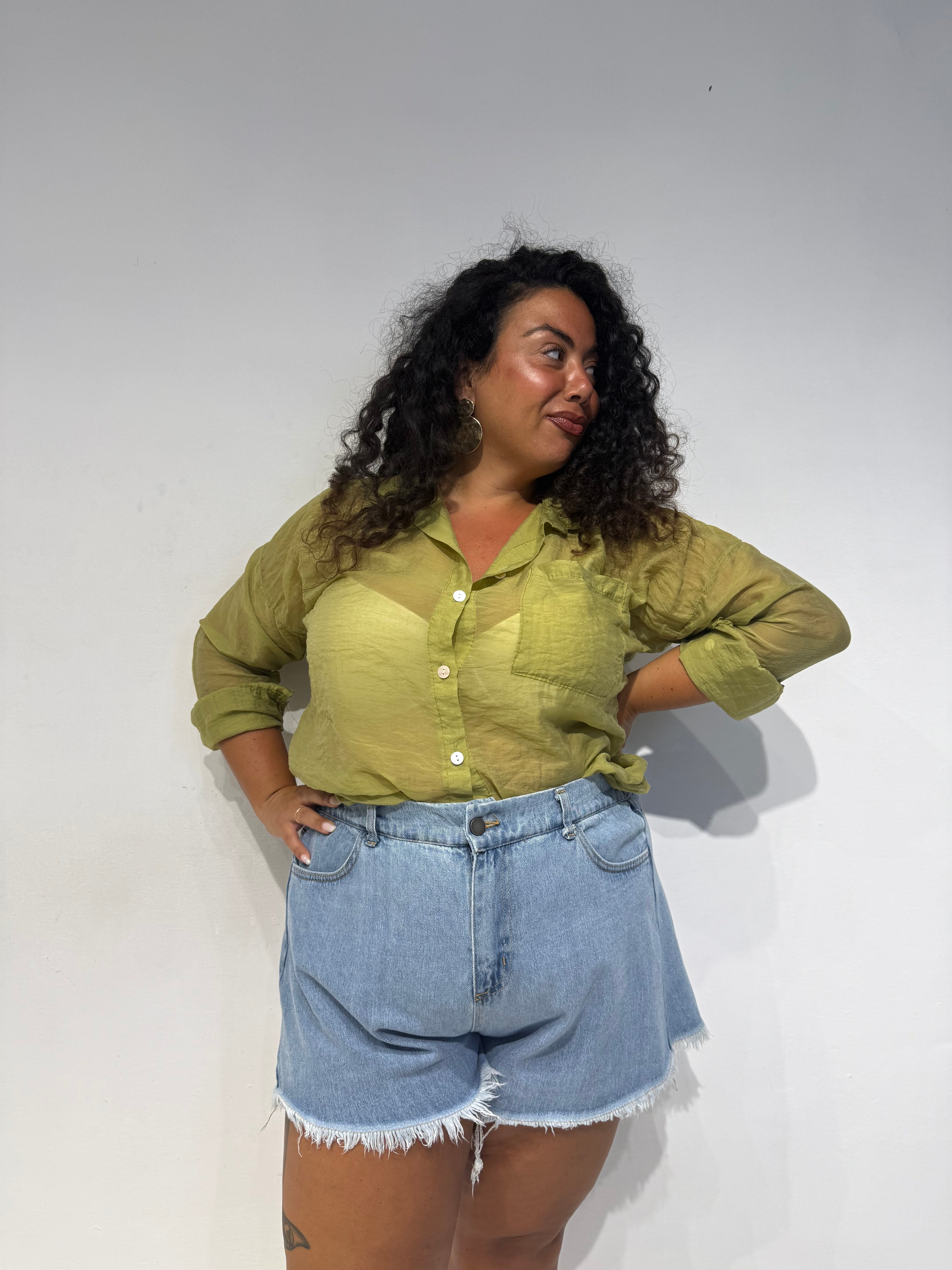 Camicia Velata Verde