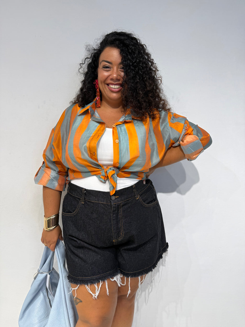 Camicia Righe Arancio
