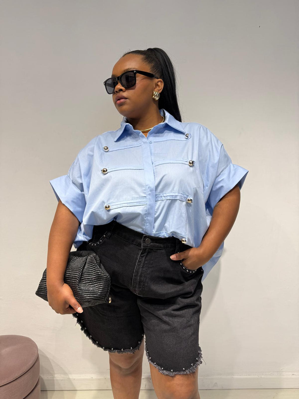 Camicia Oxford Celeste