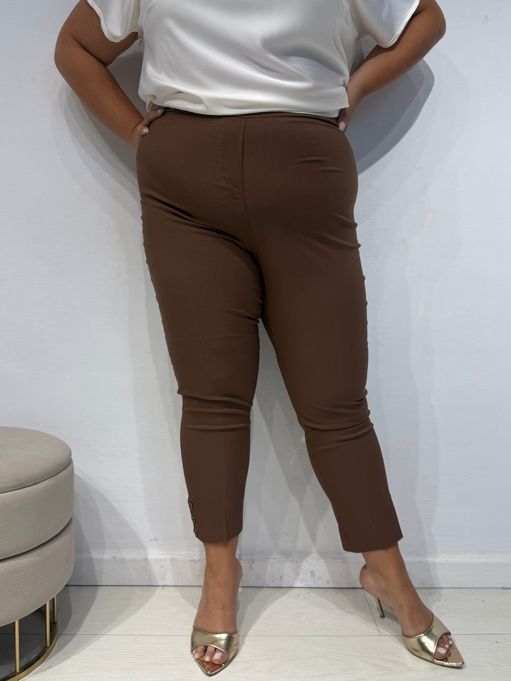 Pantaloni Cotone Bottoni Testa di Moro