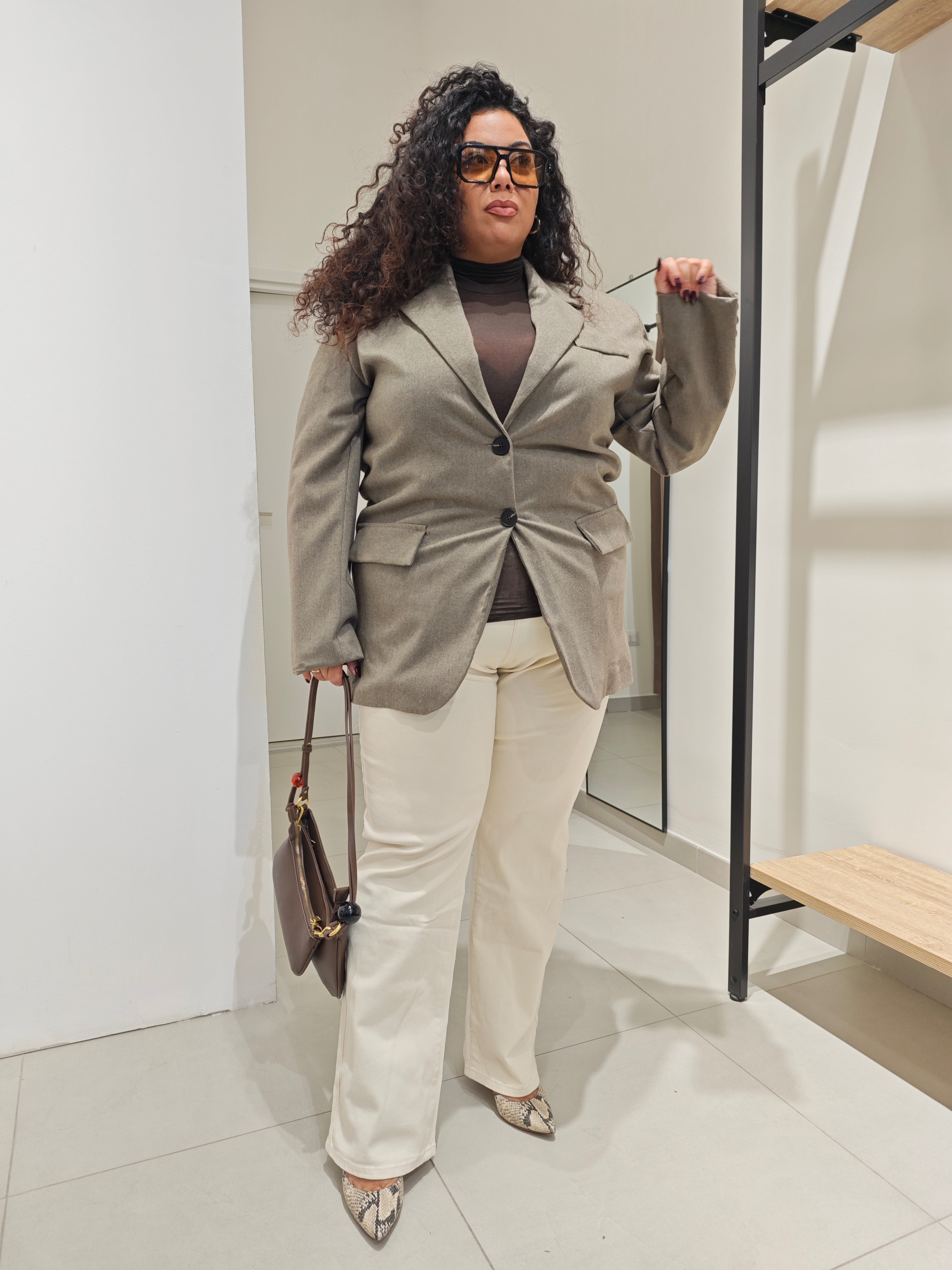 Jeans  Wide Leg Panna