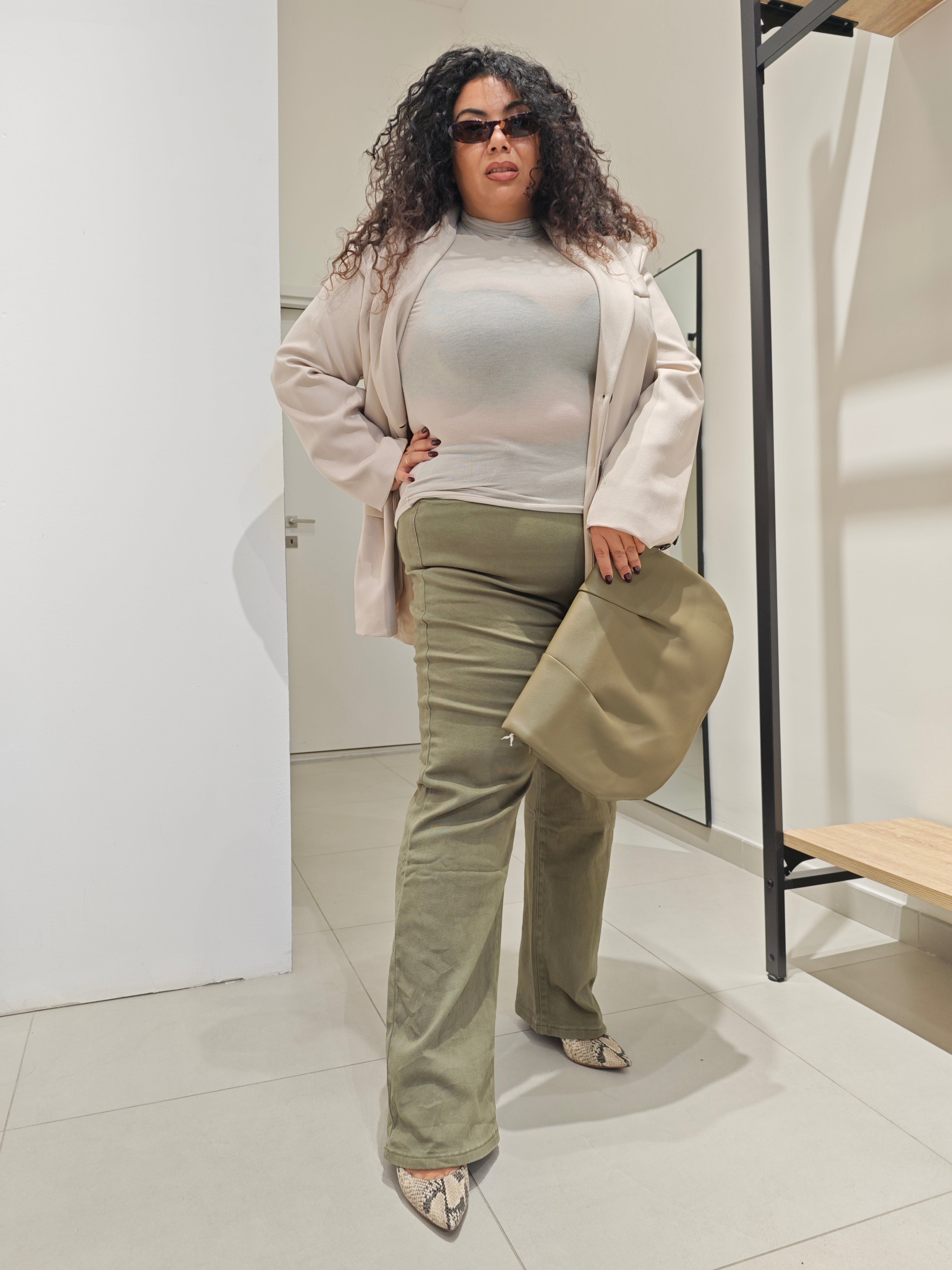 Jeans  Wide Leg Verde