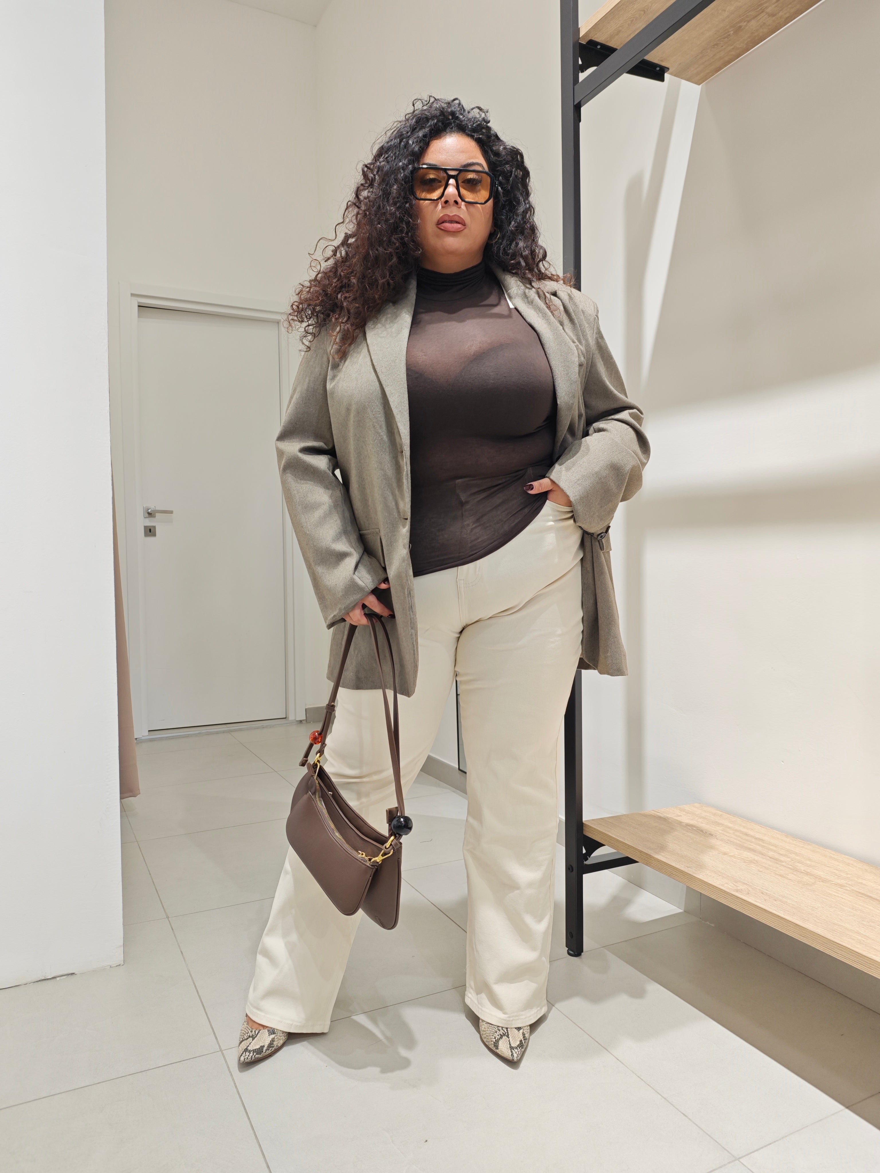 Jeans  Wide Leg Panna