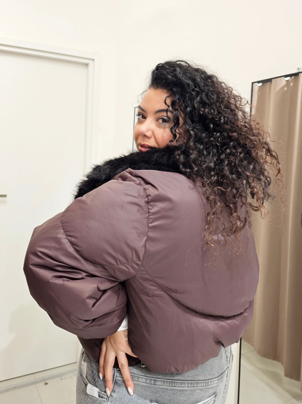 Bomber Puffer Crop Testa Di Moro