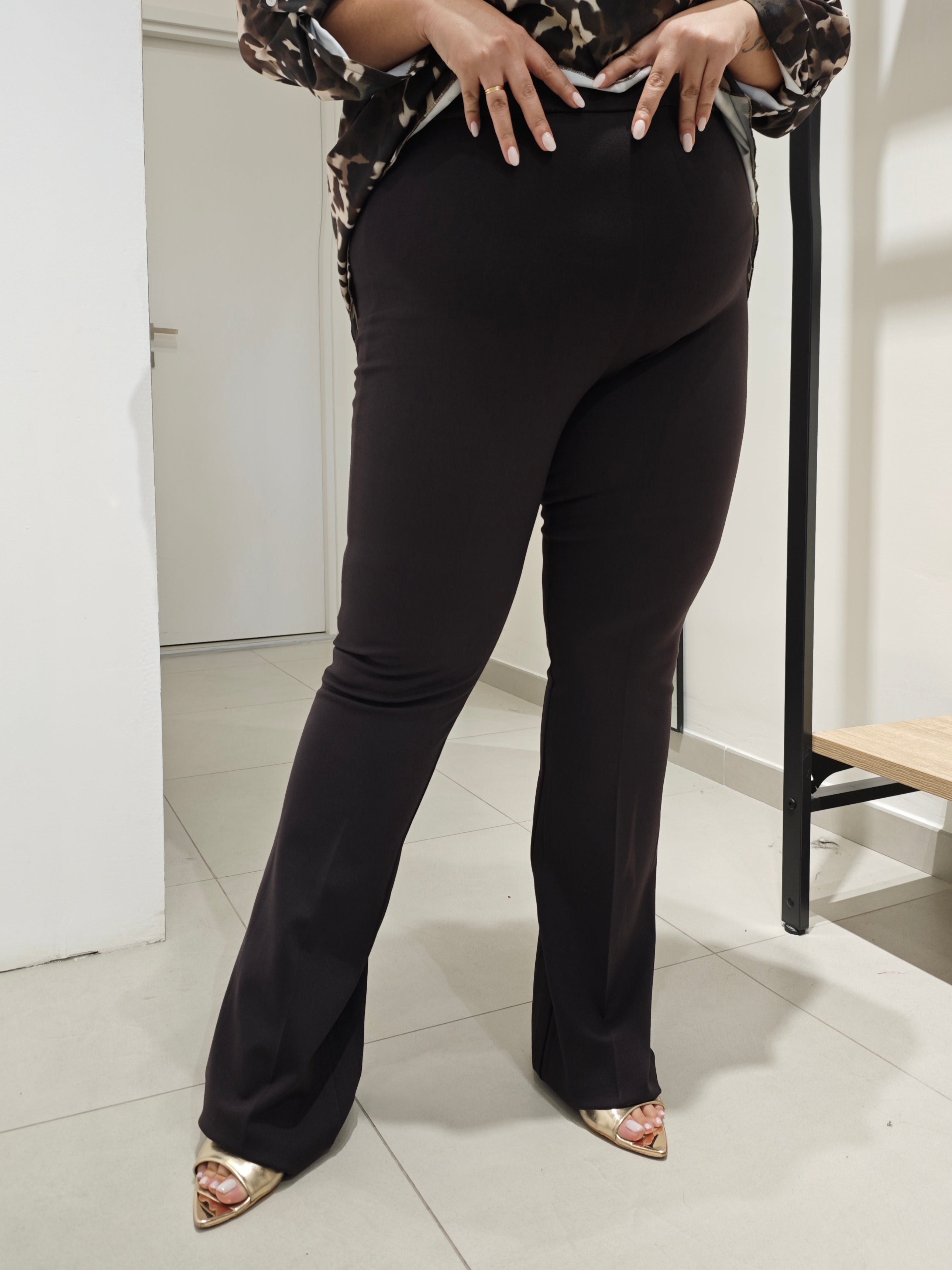 Pantaloni Punto Milano Zampa Testa Di Moro