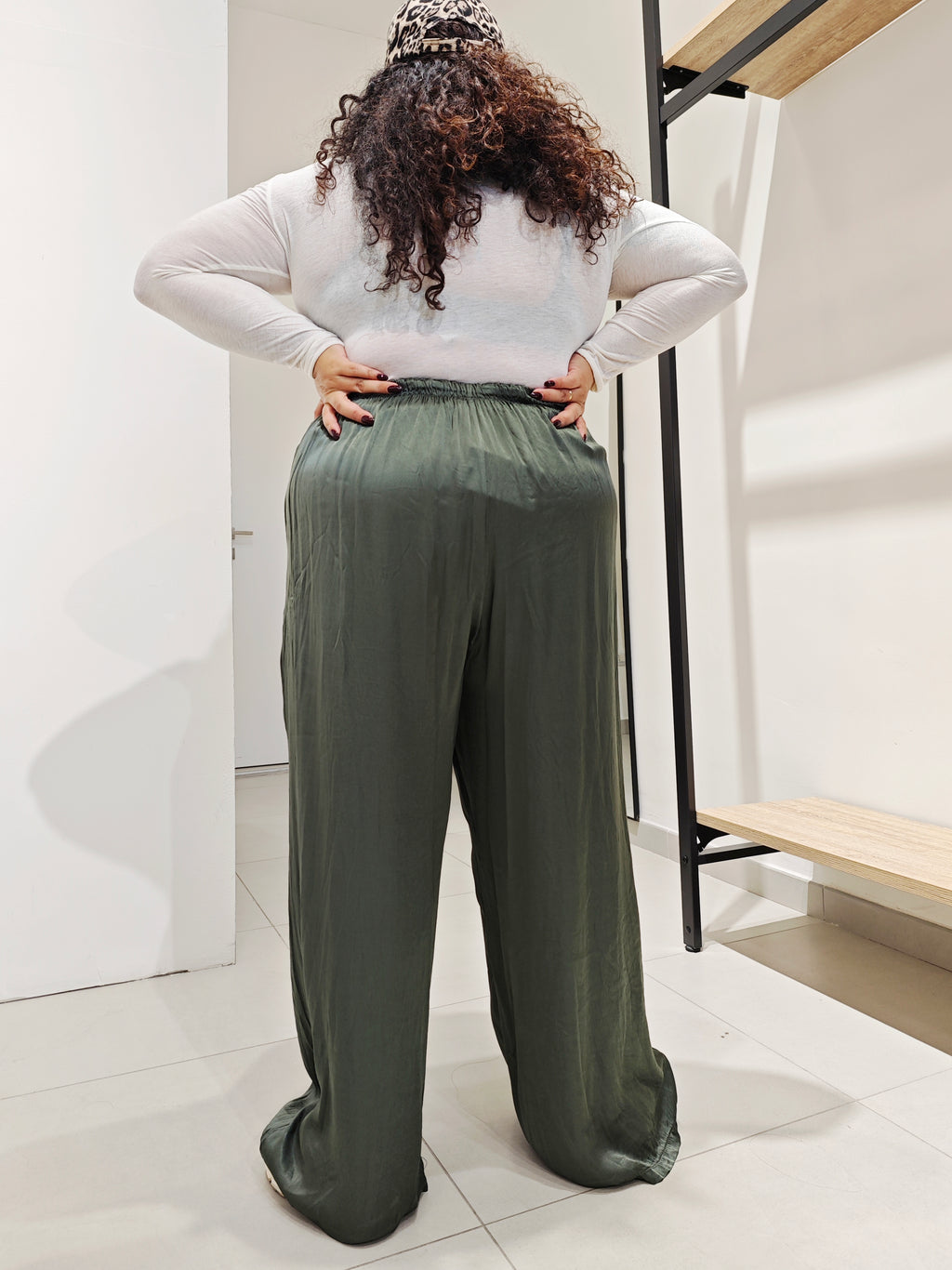 Pantaloni Satin Verde
